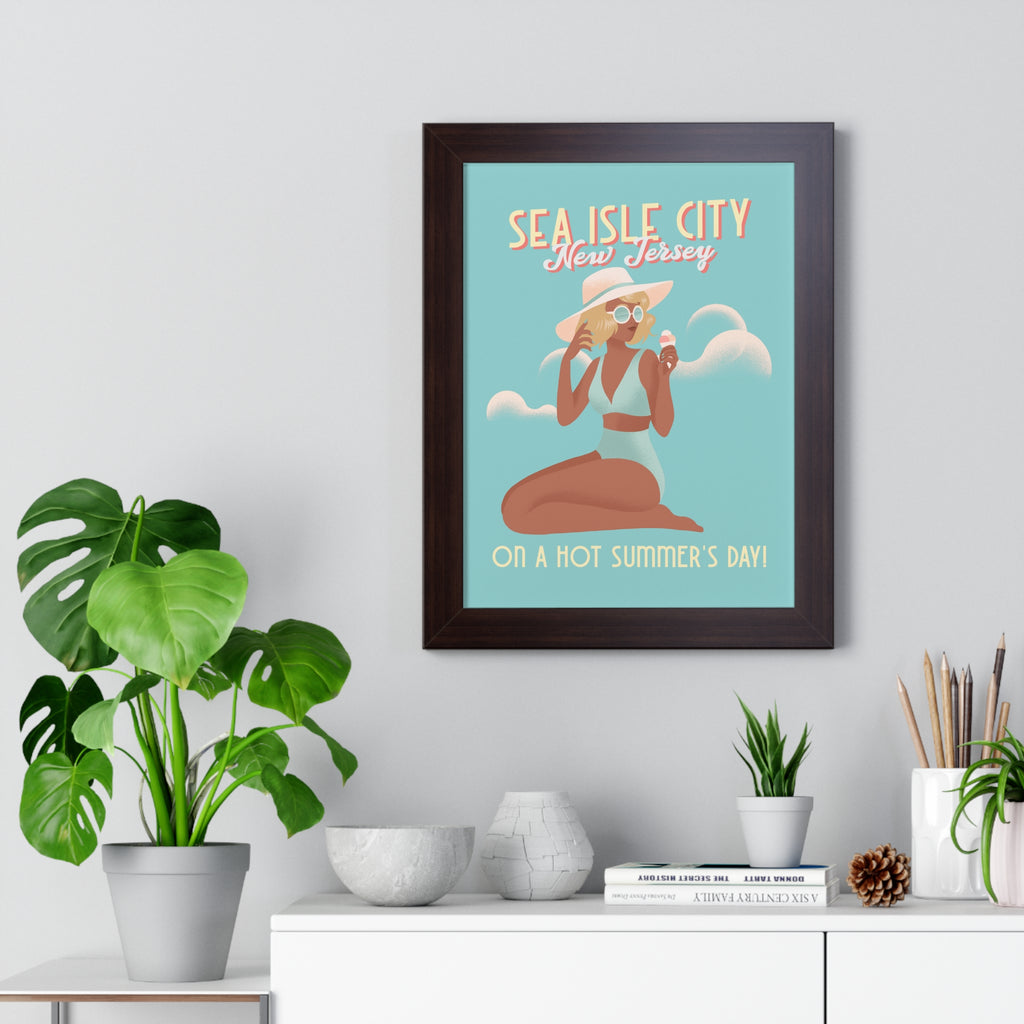 Sea Isle City, New Jersey- Summer Wall Art Framed - Dad Bod Summer