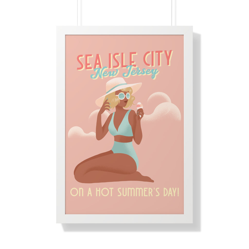 Sea Isle City, New Jersey- Wall Art Framed - Dad Bod Summer