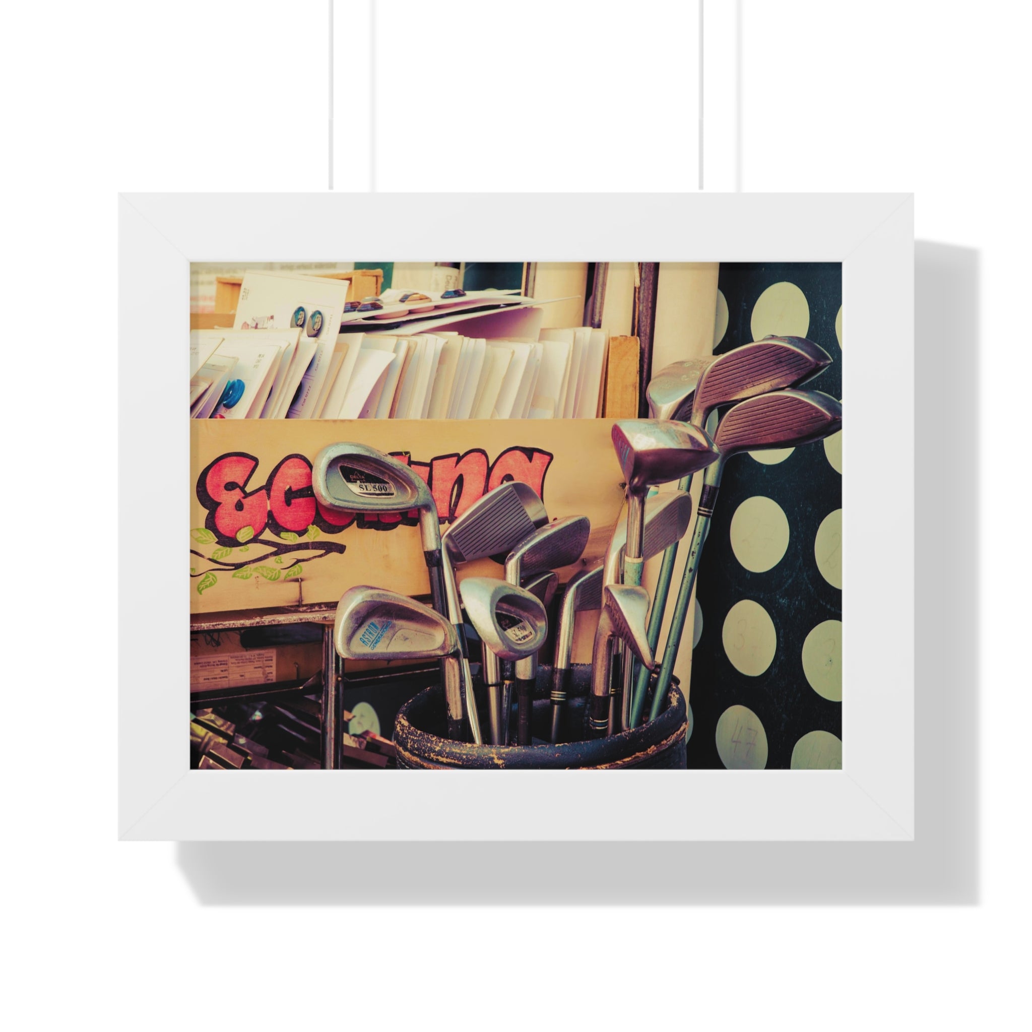 "Golf Clubs At A Record Store" - Golf Wall Art