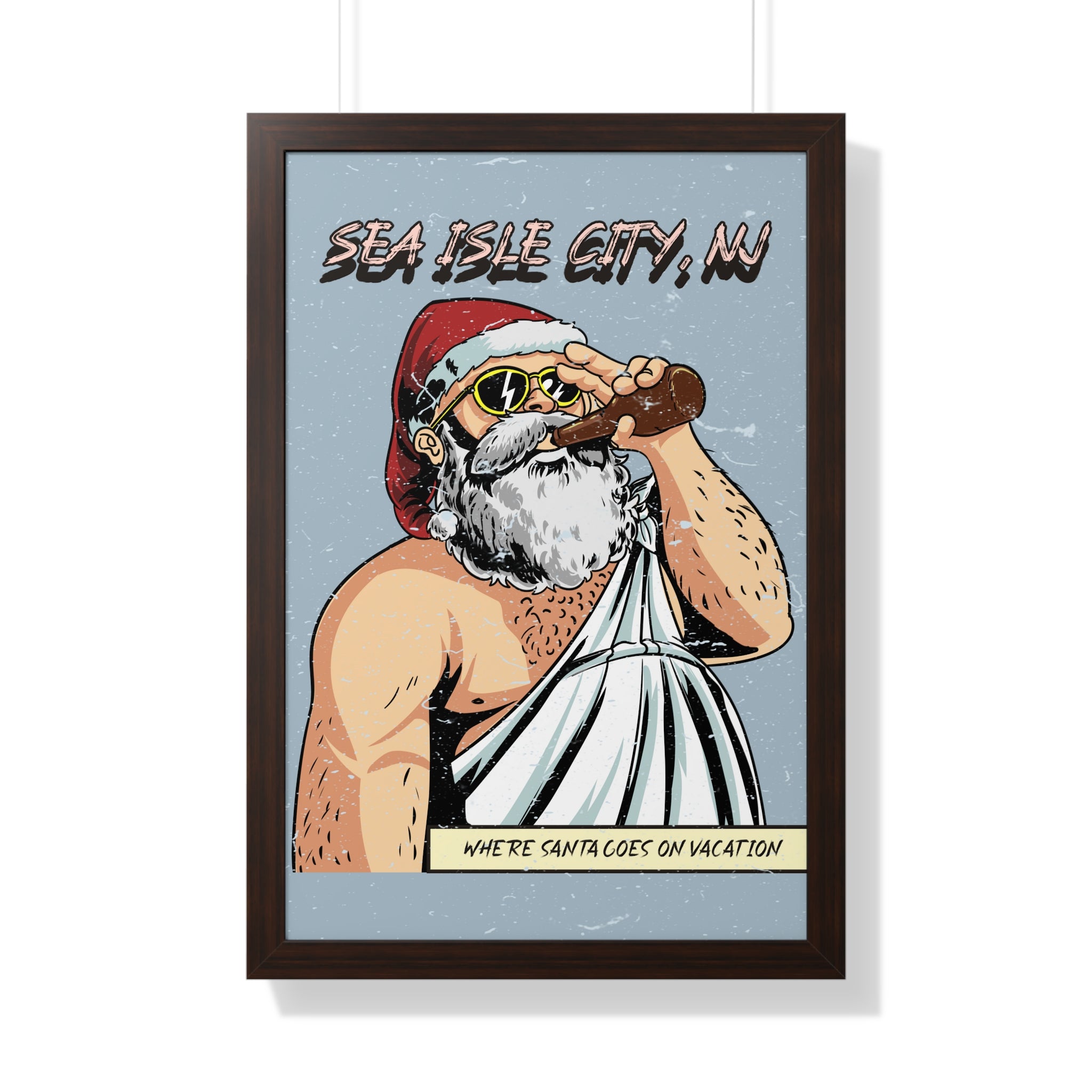 "Sea Isle City, Santa" Beach Wall Art - Beach House Wall Art - Beach Art For Wall