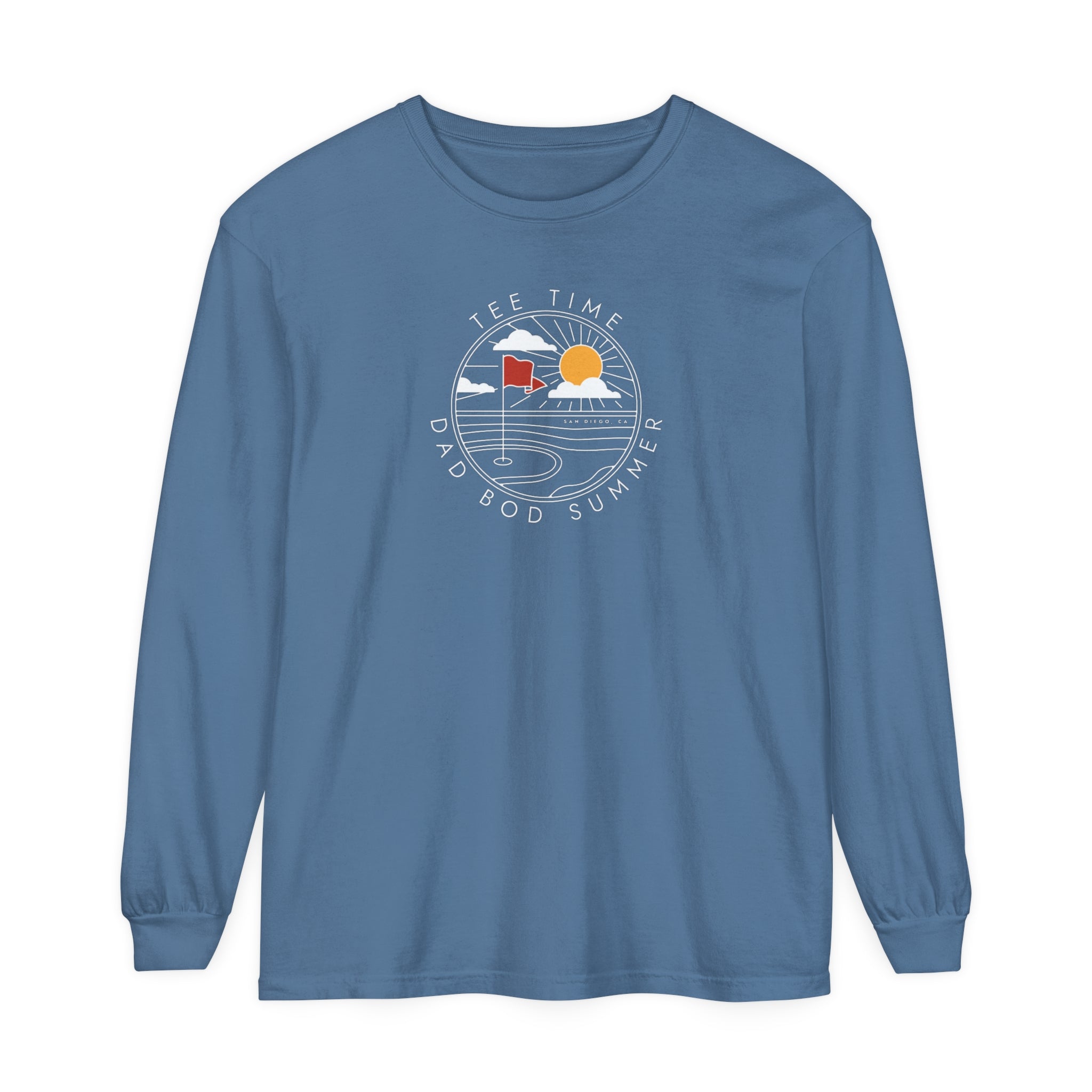 "San Diego California, Golf Tee Time" - Long Sleeve Golf Shirt