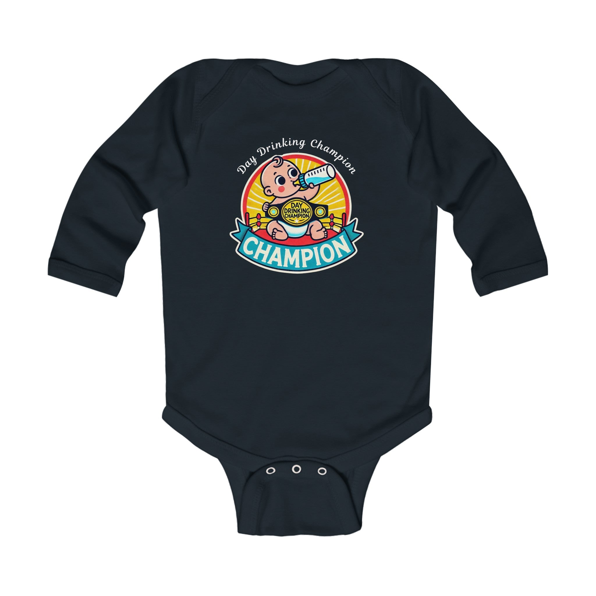 "Bottle Of Milk Drinking Champion" - Funny Baby Onesies