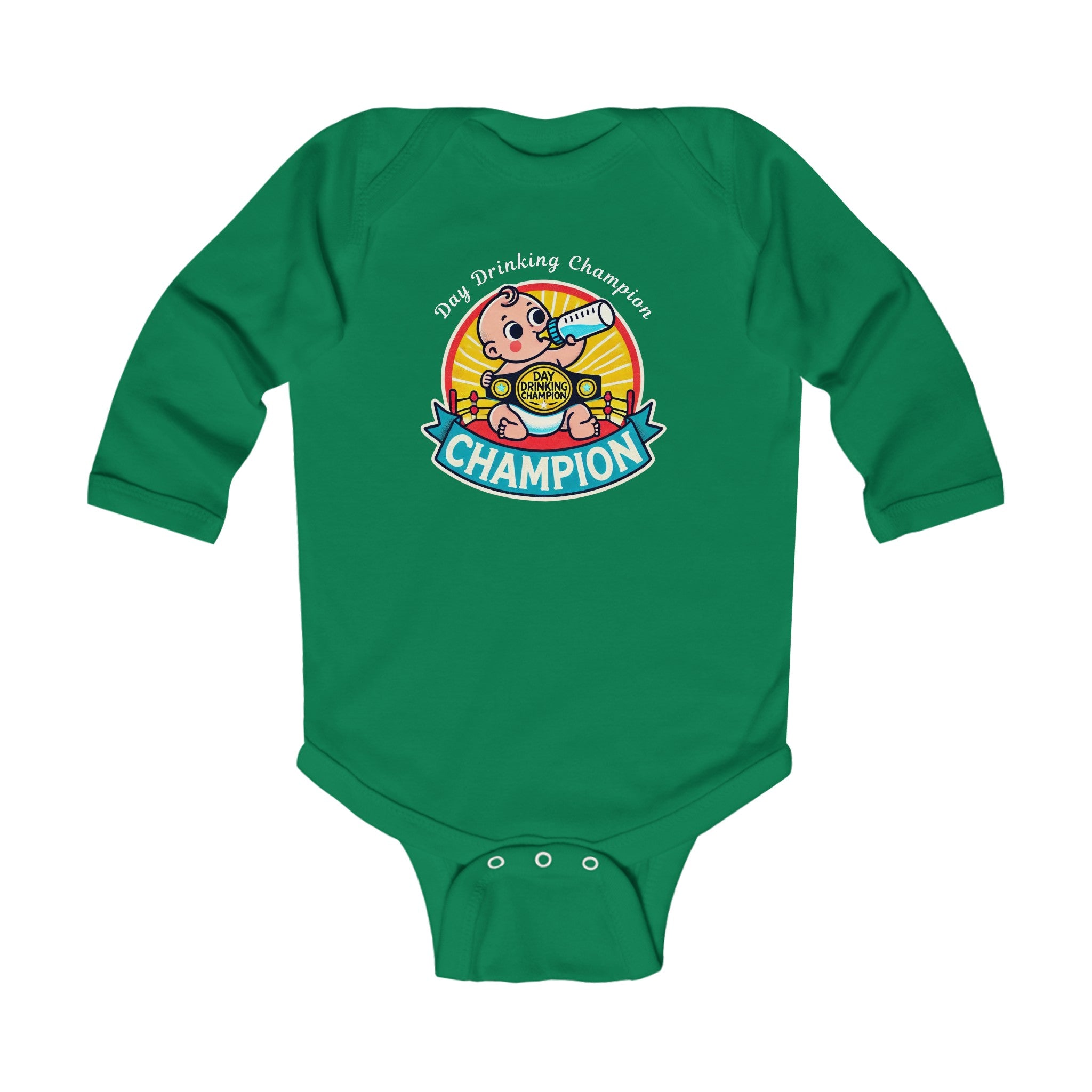 "Bottle Of Milk Drinking Champion" - Funny Baby Onesies