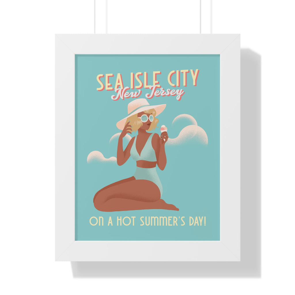 Sea Isle City, New Jersey- Summer Wall Art Framed - Dad Bod Summer