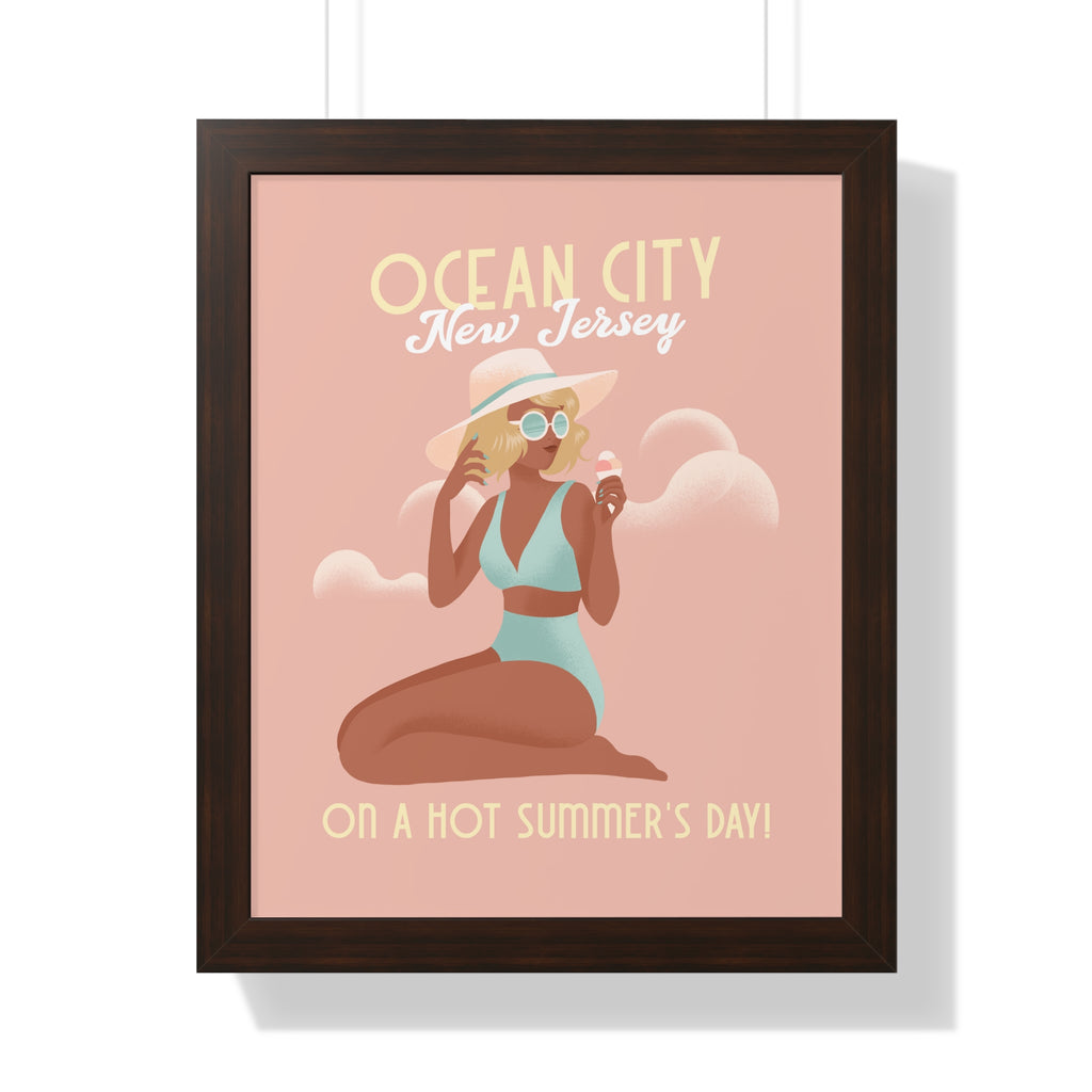 Ocean City, New Jersey Framed Wall Art - Dad Bod Summer