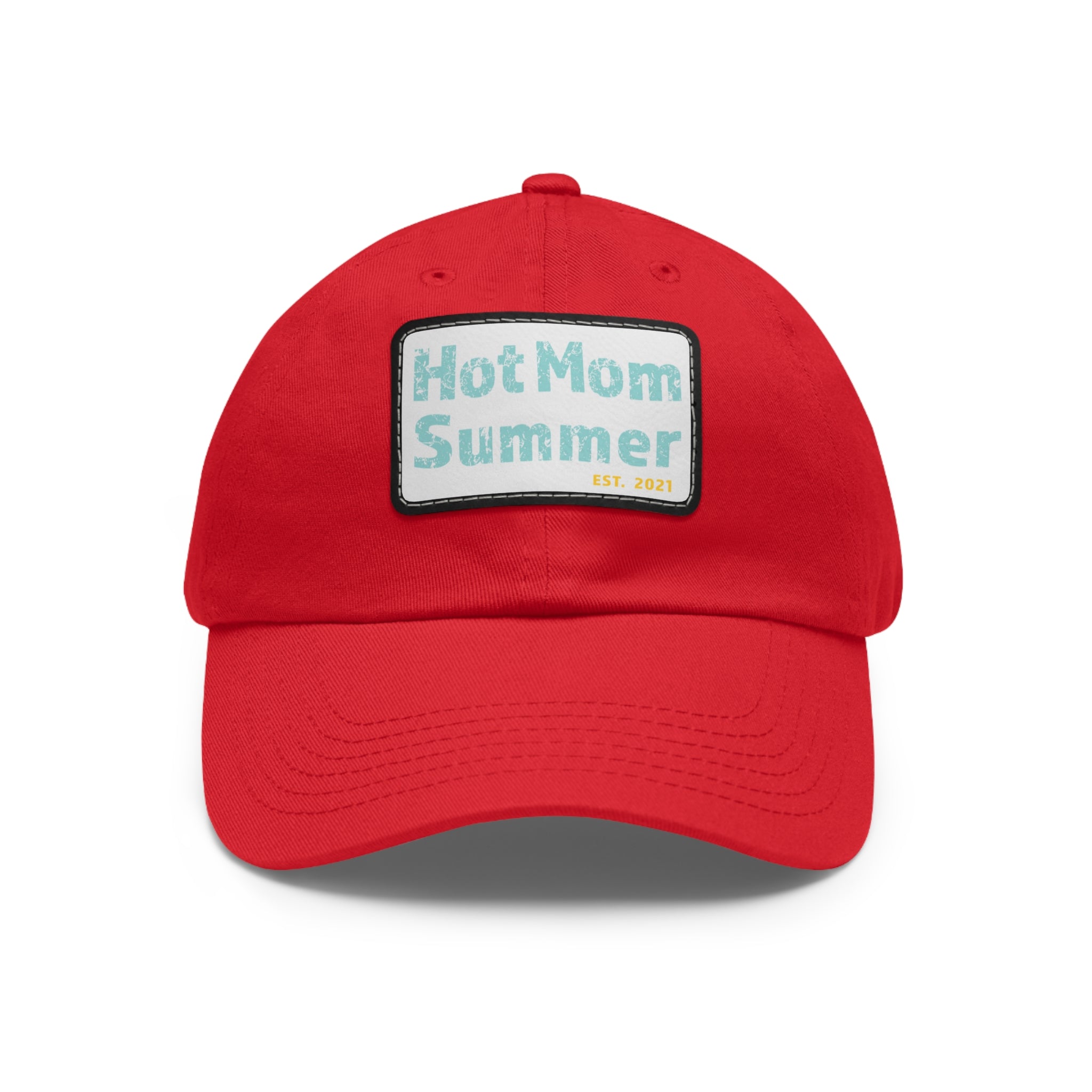 Hot Mom Summer Hat with Leather Patch - Dad Bod Summer