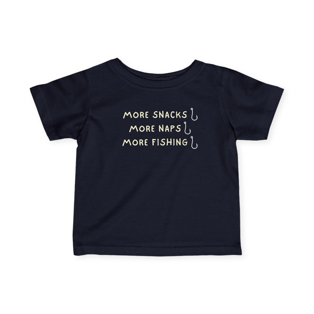 More Snacks, More Naps, More Fishing | Baby Fishing Shirts