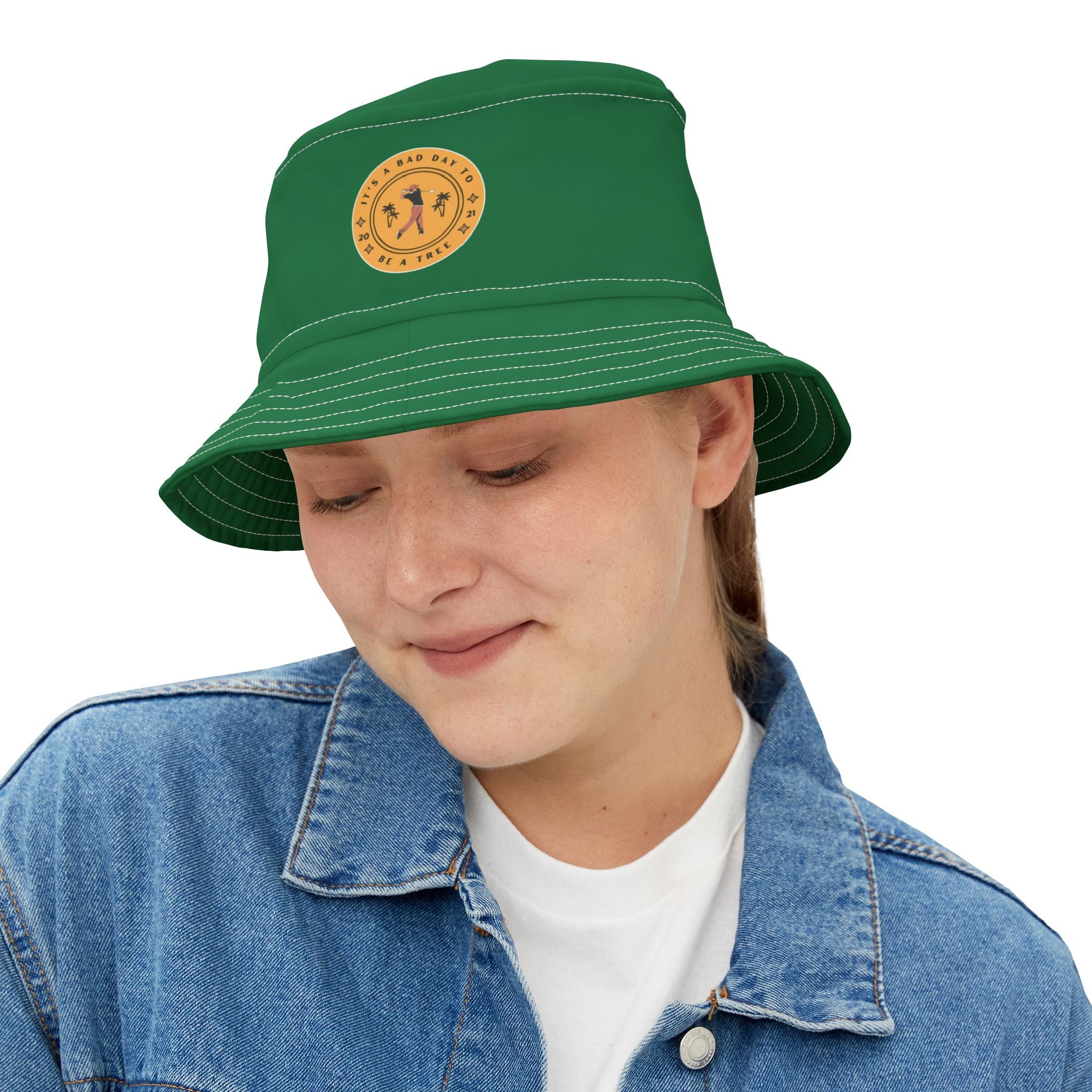"Bad Golfer Gift: A Bad Day To Be A Tree" - Golf Bucket Hat