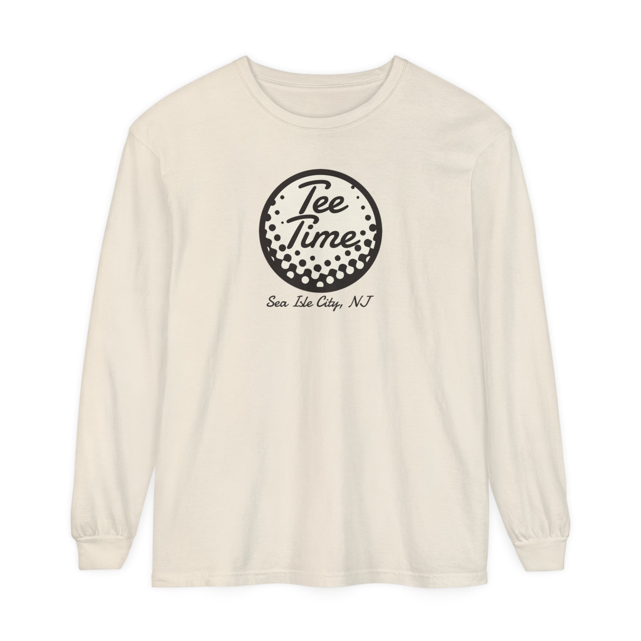 "Sea Isle City, Golf Tee Time" - Long Sleeve Golf Shirt