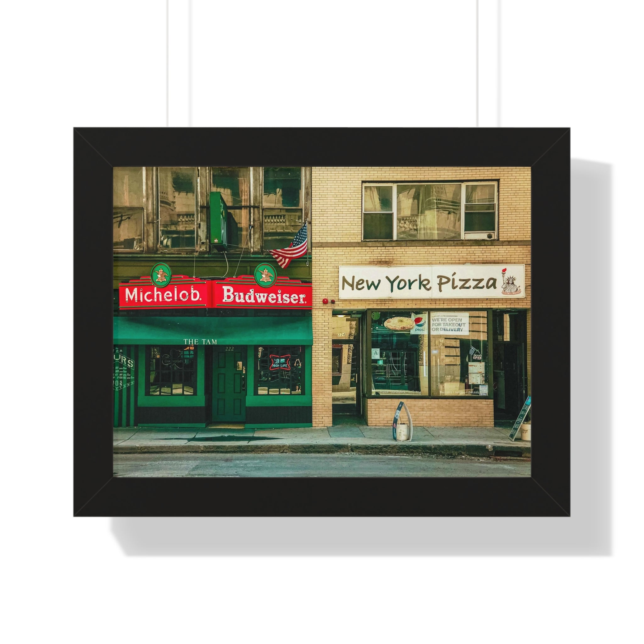 New York City Retro Pizzeria- Framed Wall Art - Dad Bod Summer