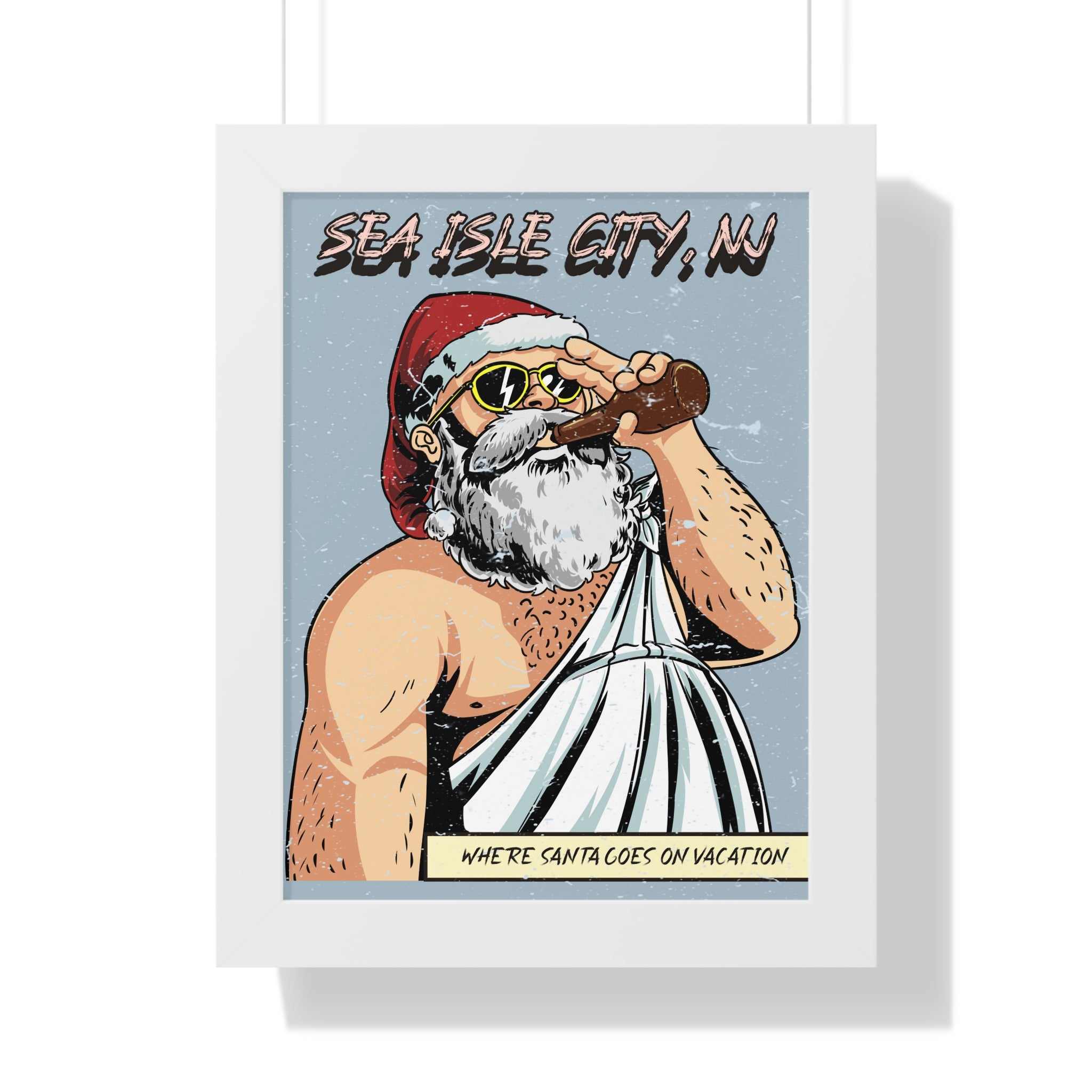 "Sea Isle City, Santa" Beach Wall Art - Beach House Wall Art - Beach Art For Wall
