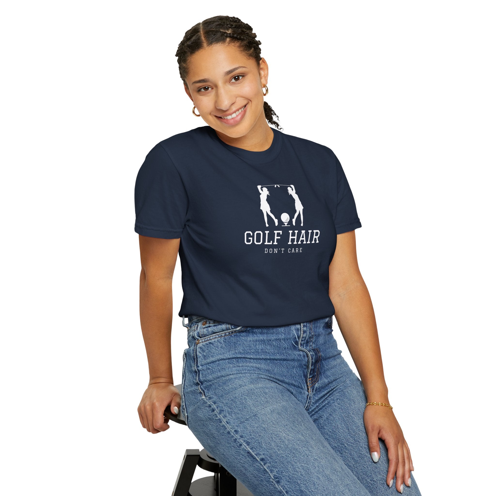 "Girls Who Love To Golf: Golf Hair Don't Care" - Ladies Golf Shirt