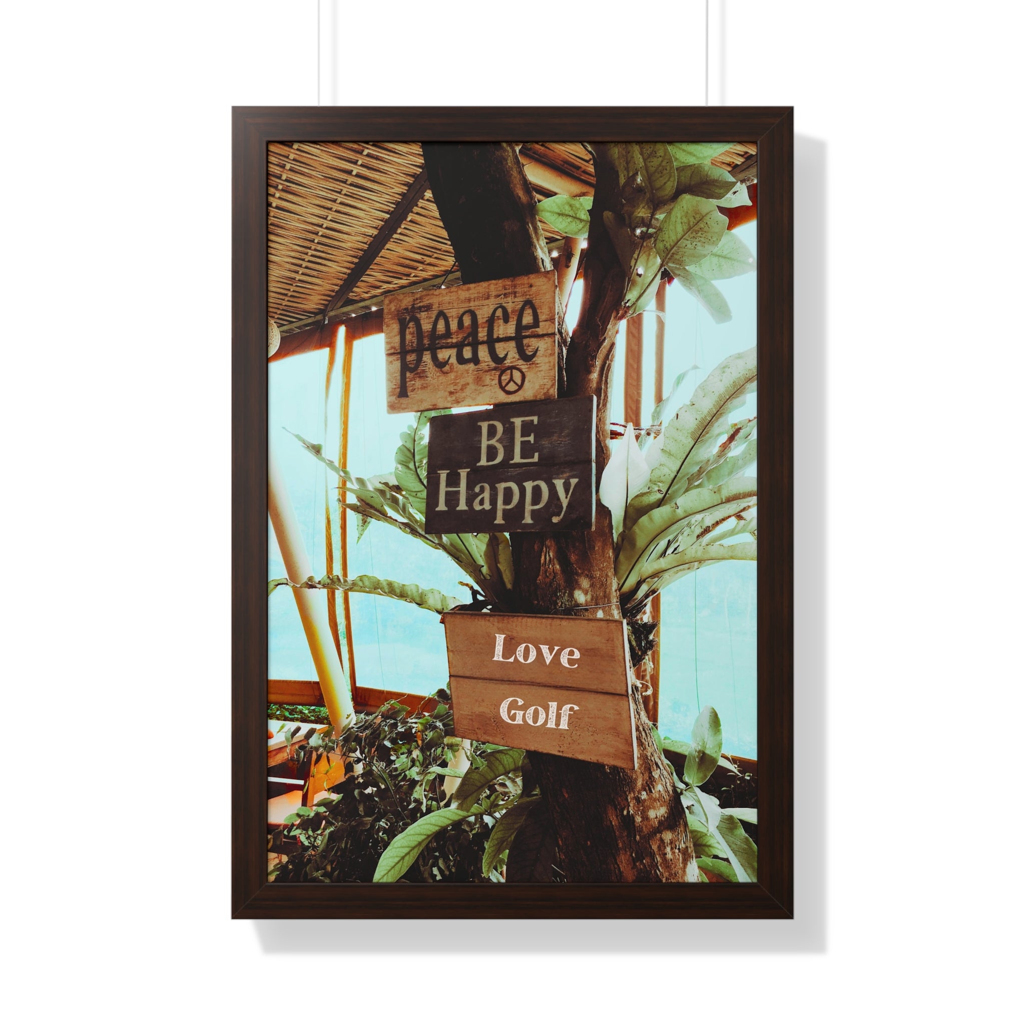 "Love Golf Sign at Tiki Bar" - Golf Wall Art