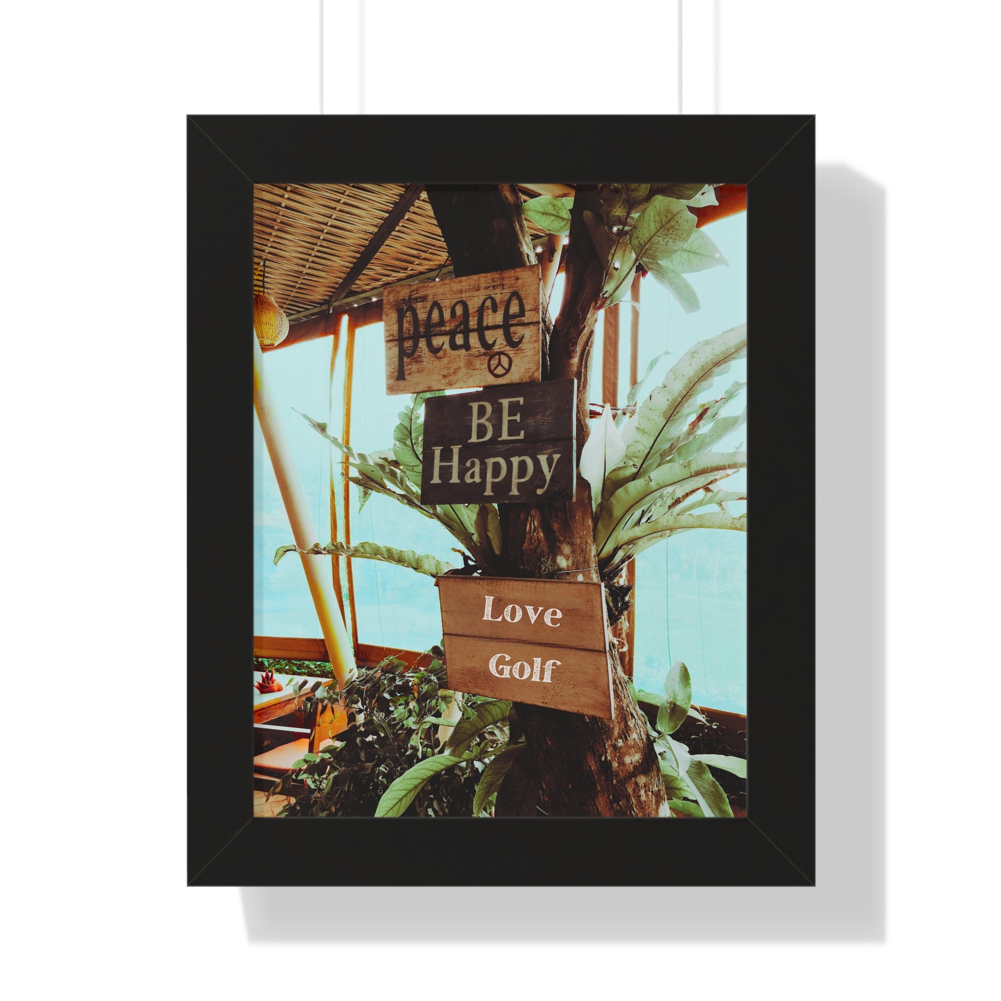 "Love Golf Sign at Tiki Bar" - Golf Wall Art