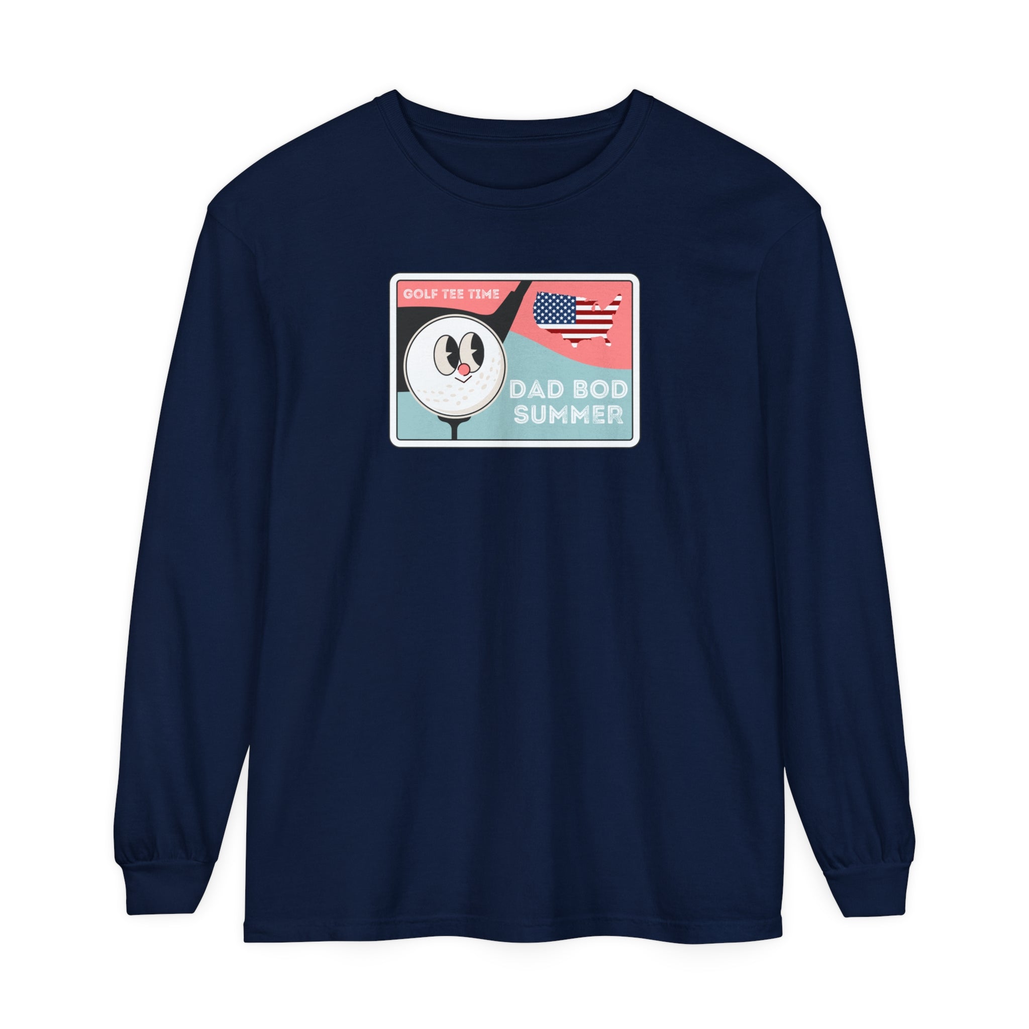 "Dad Bod Summer, Golf Tee Time Shirt" - Long Sleeve Golf Shirt
