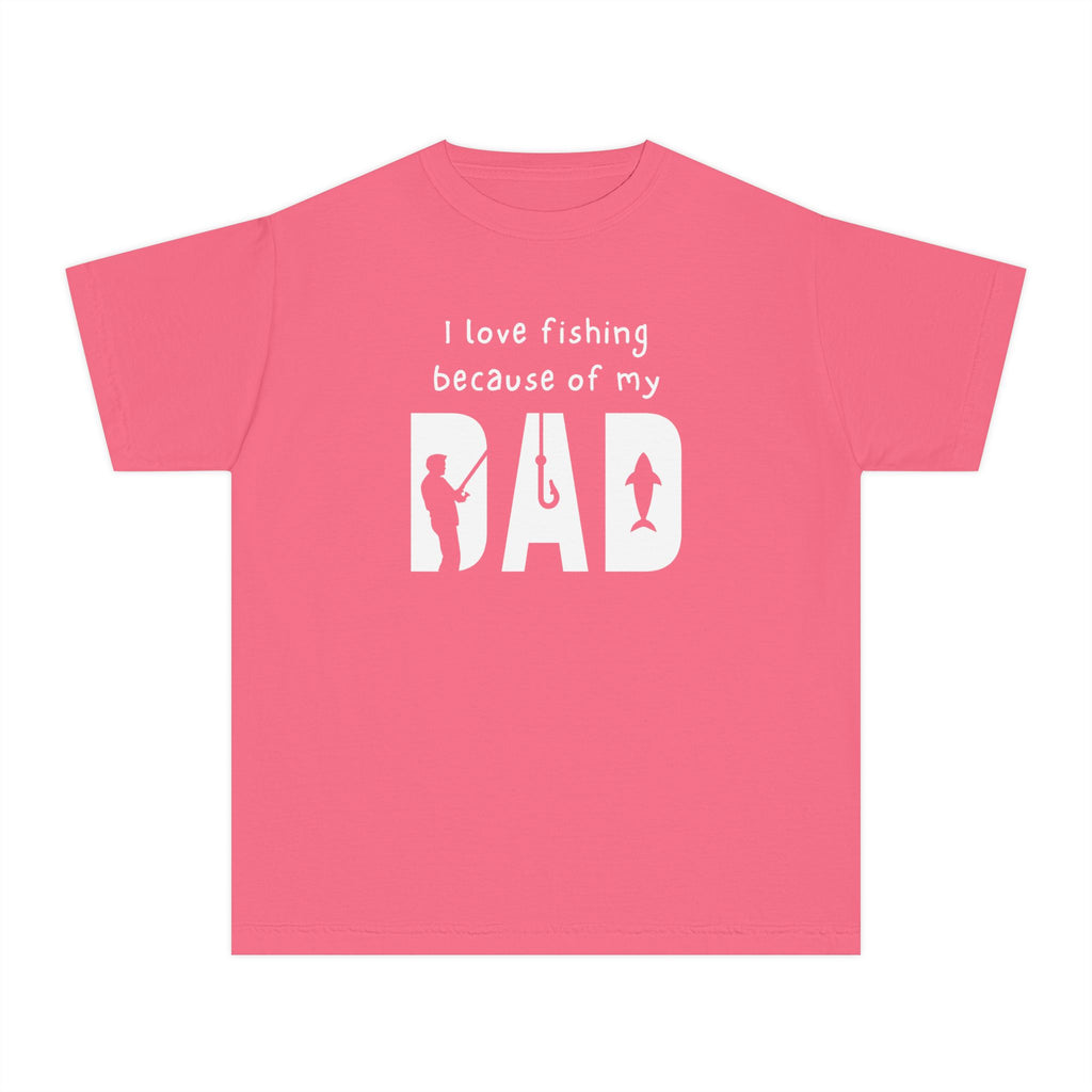 I Love Fishing Because Of My Dad | Kids Fishing Shirt