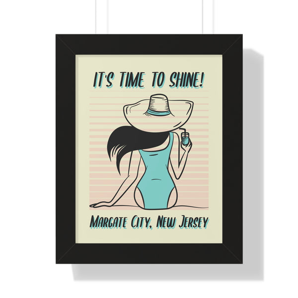 Pre Framed, Margate City, New Jersey- Retro Summer Wall Art - Dad Bod Summer