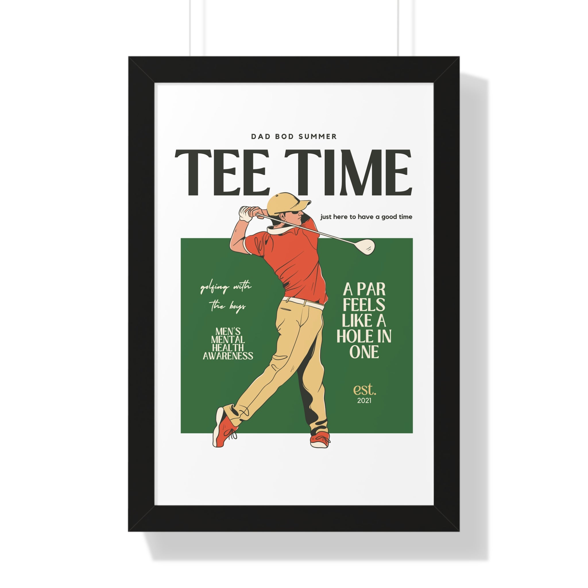 Dad Bod Summer Tee Time - Golf Wall Art - Golf Art - Retro Golf Art