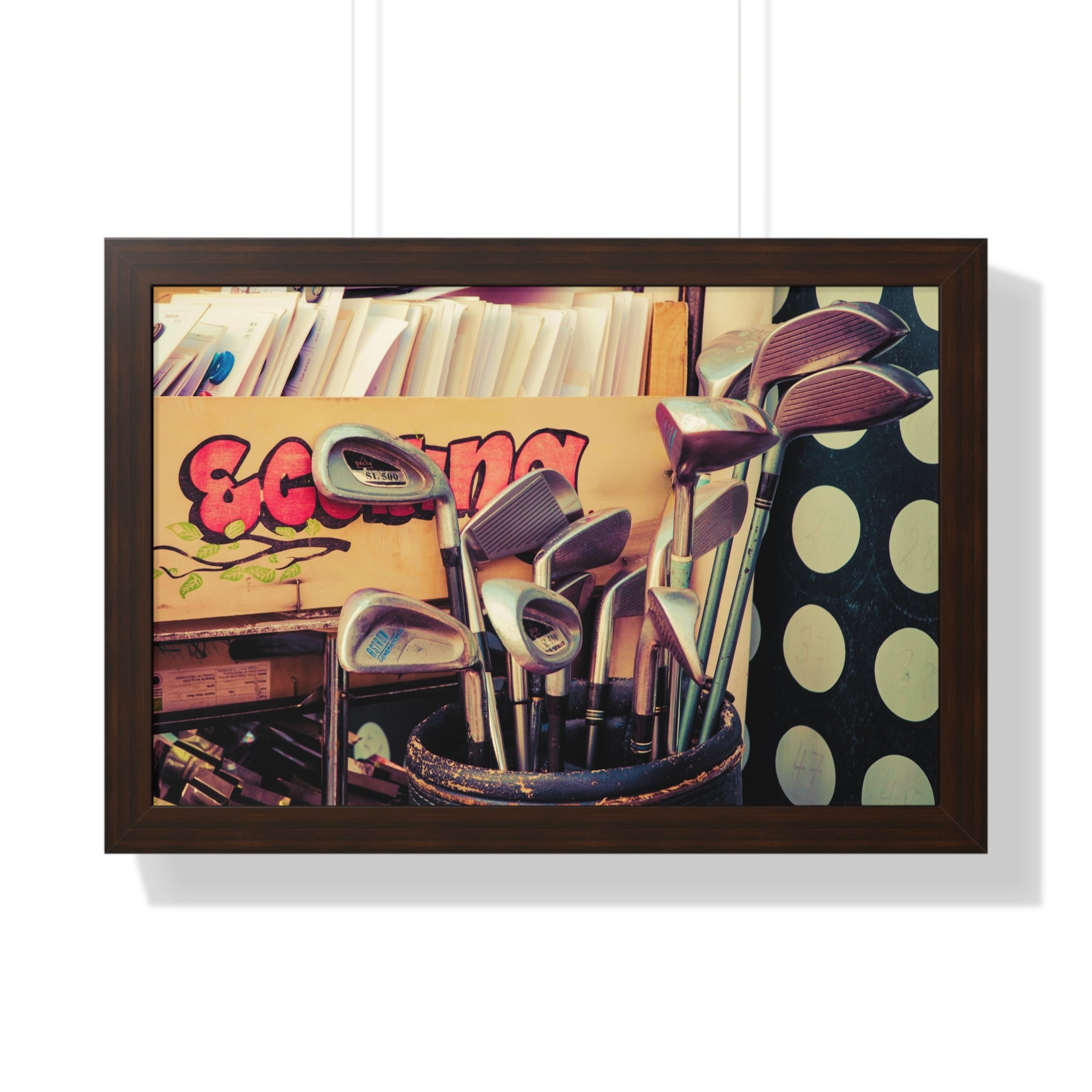 "Golf Clubs At A Record Store" - Golf Wall Art