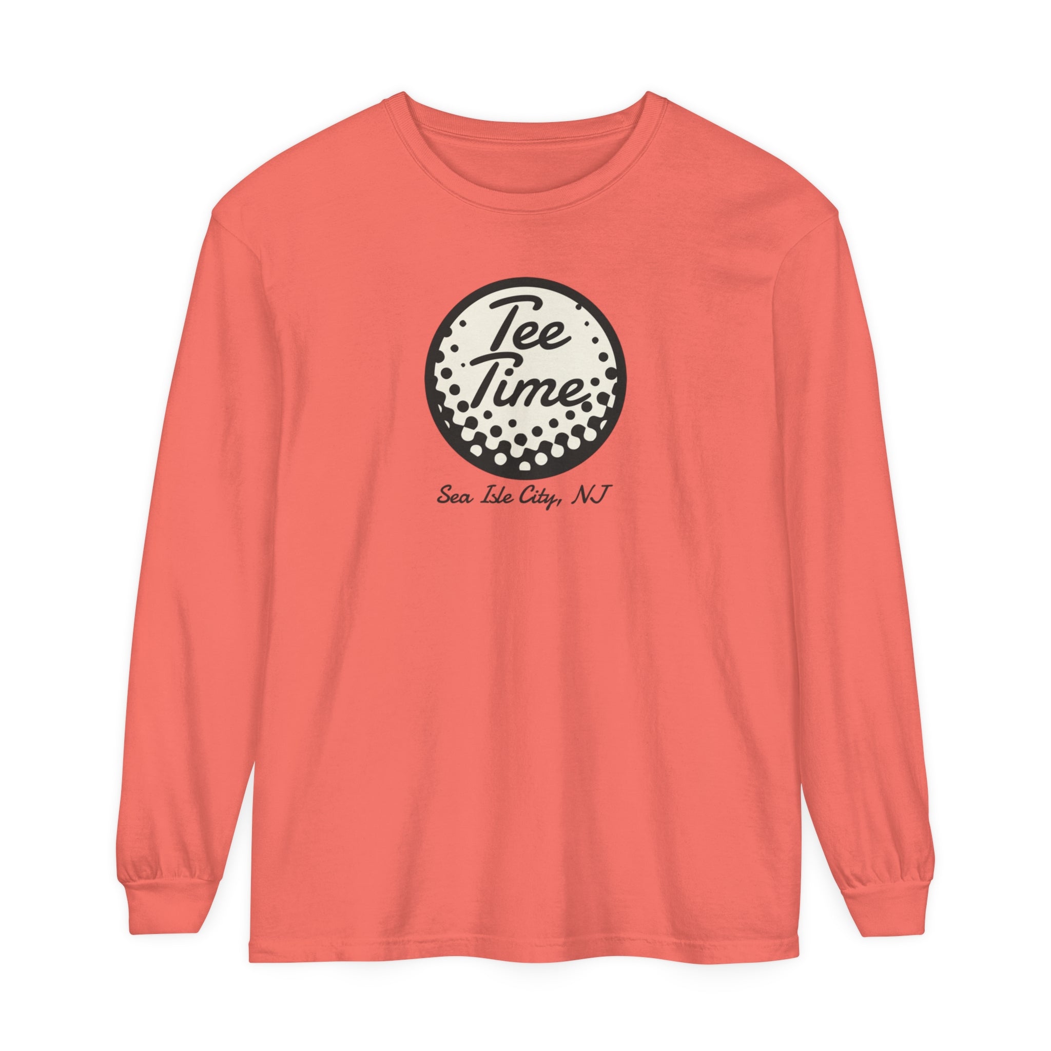"Sea Isle City, Golf Tee Time" - Long Sleeve Golf Shirt