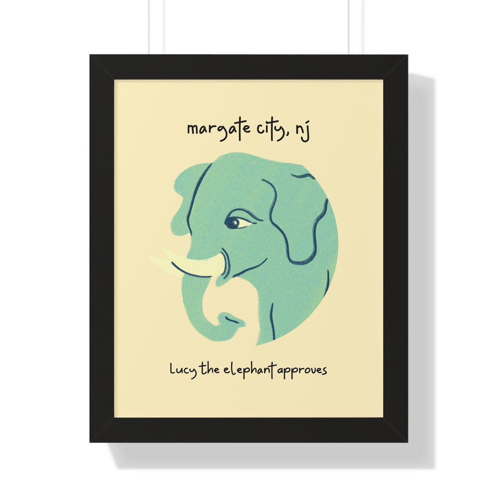 Pre Framed, Margate City, NJ- Lucy The Elephant- Retro Summer Wall Art - Dad Bod Summer