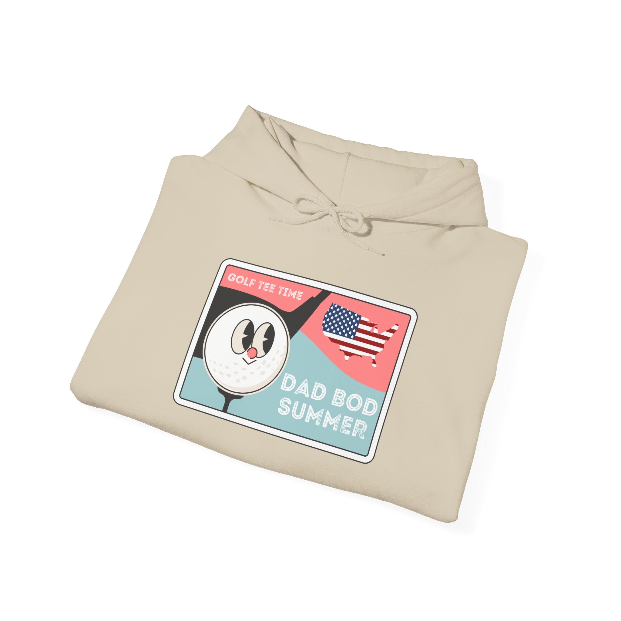 "Dad Bod Summer Golf Tee Time, Americana Edition" - Golf Hoodie