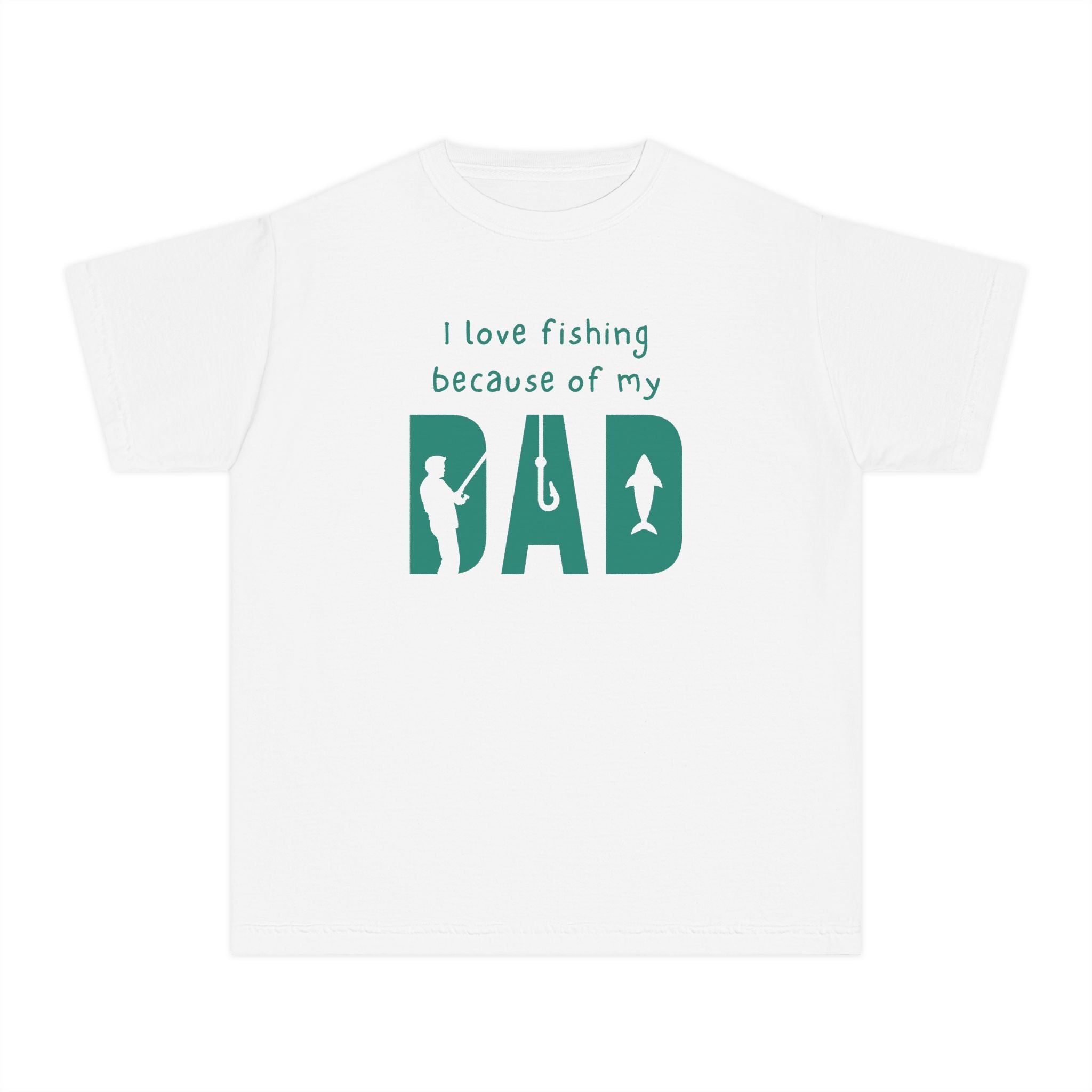 I Love Fishing Because Of My Dad | Kids Fishing Shirt