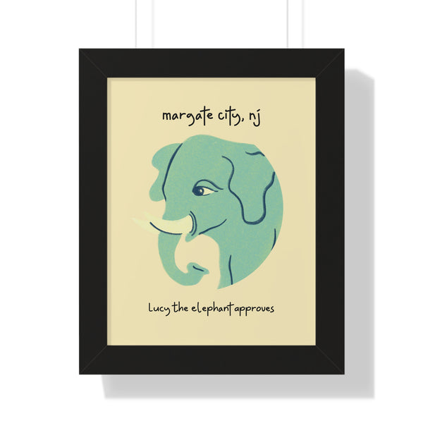 Pre Framed, Margate City, NJ- Lucy The Elephant- Retro Summer Wall Art - Dad Bod Summer