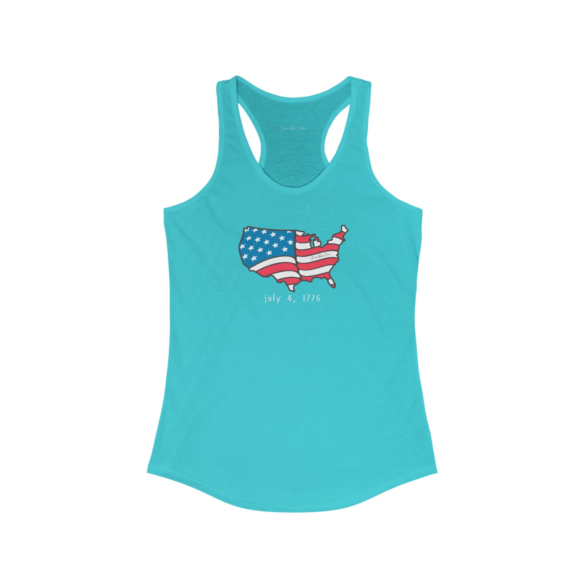 "July 4, 1776 American Flag Tank Top" - Ladies Tank Top