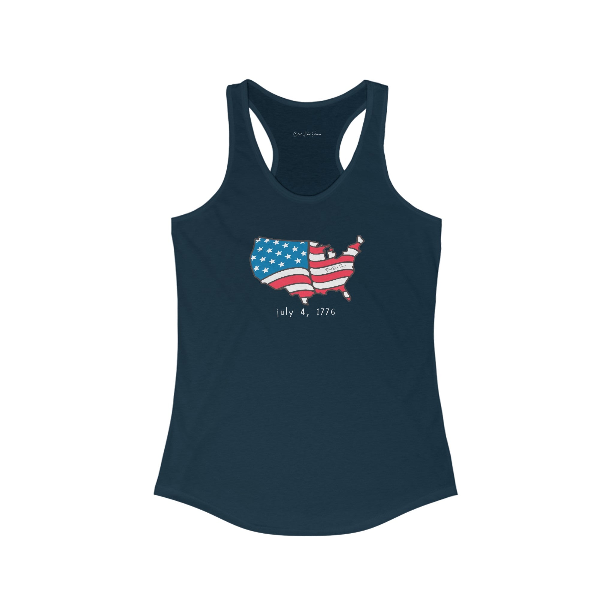 "July 4, 1776 American Flag Tank Top" - Ladies Tank Top
