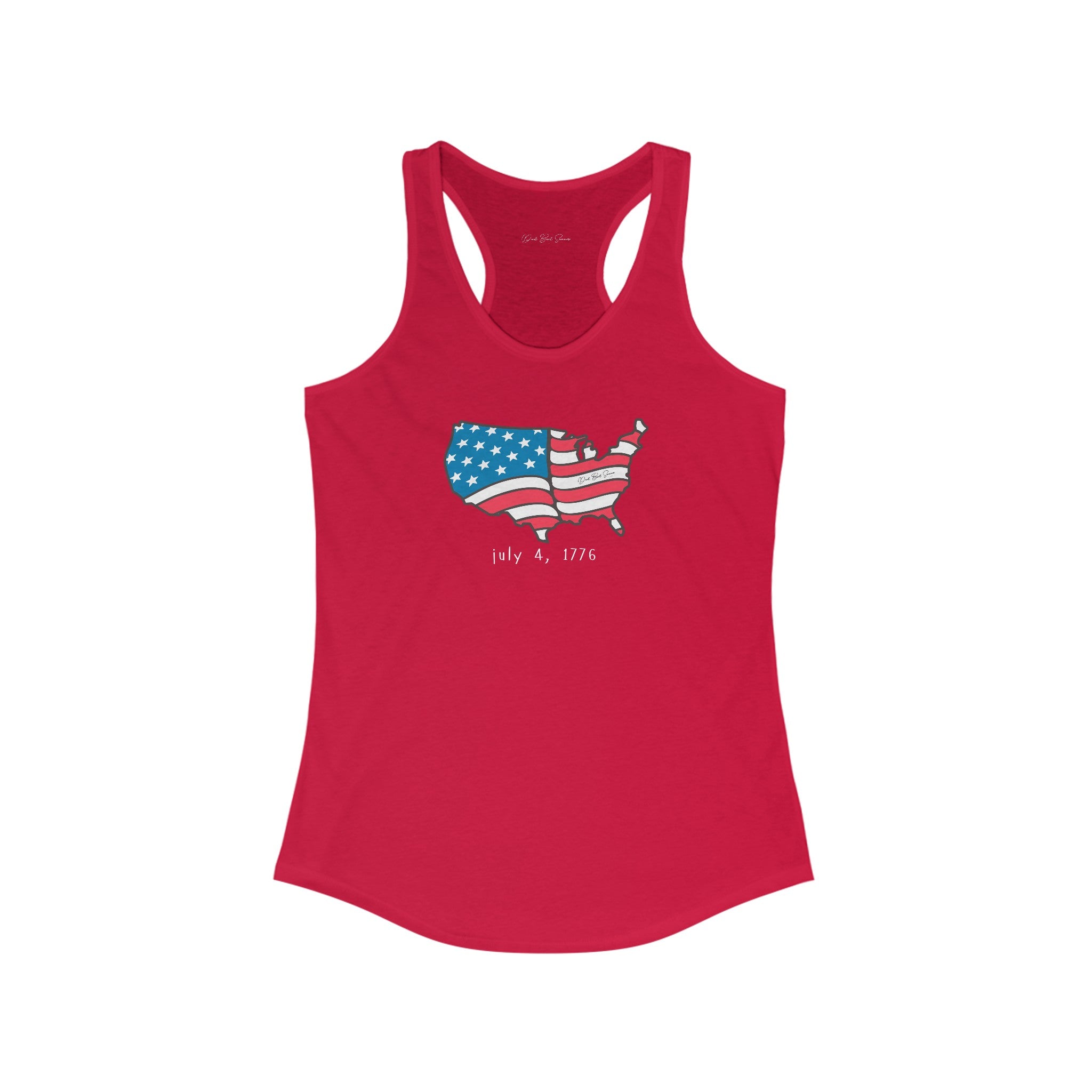 "July 4, 1776 American Flag Tank Top" - Ladies Tank Top