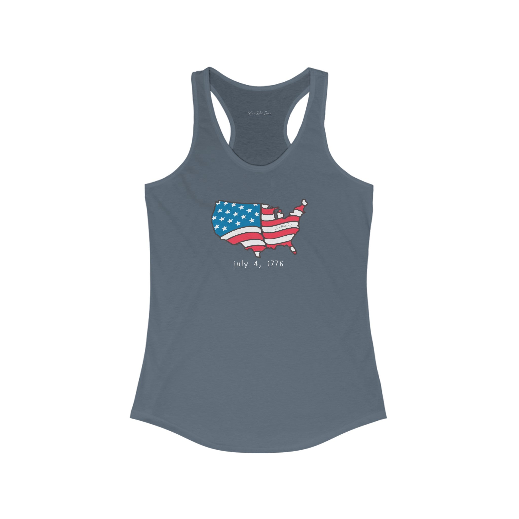 "July 4, 1776 American Flag Tank Top" - Ladies Tank Top