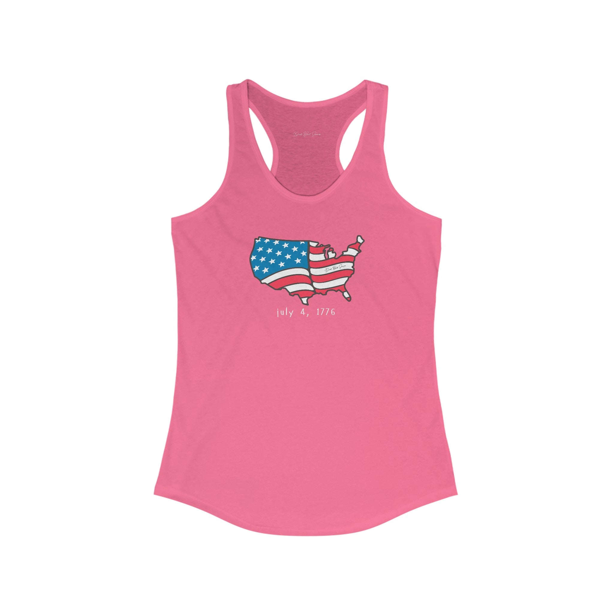 "July 4, 1776 American Flag Tank Top" - Ladies Tank Top