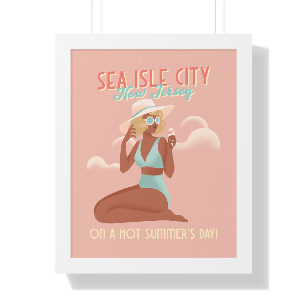 Sea Isle City, New Jersey- Wall Art Framed - Dad Bod Summer