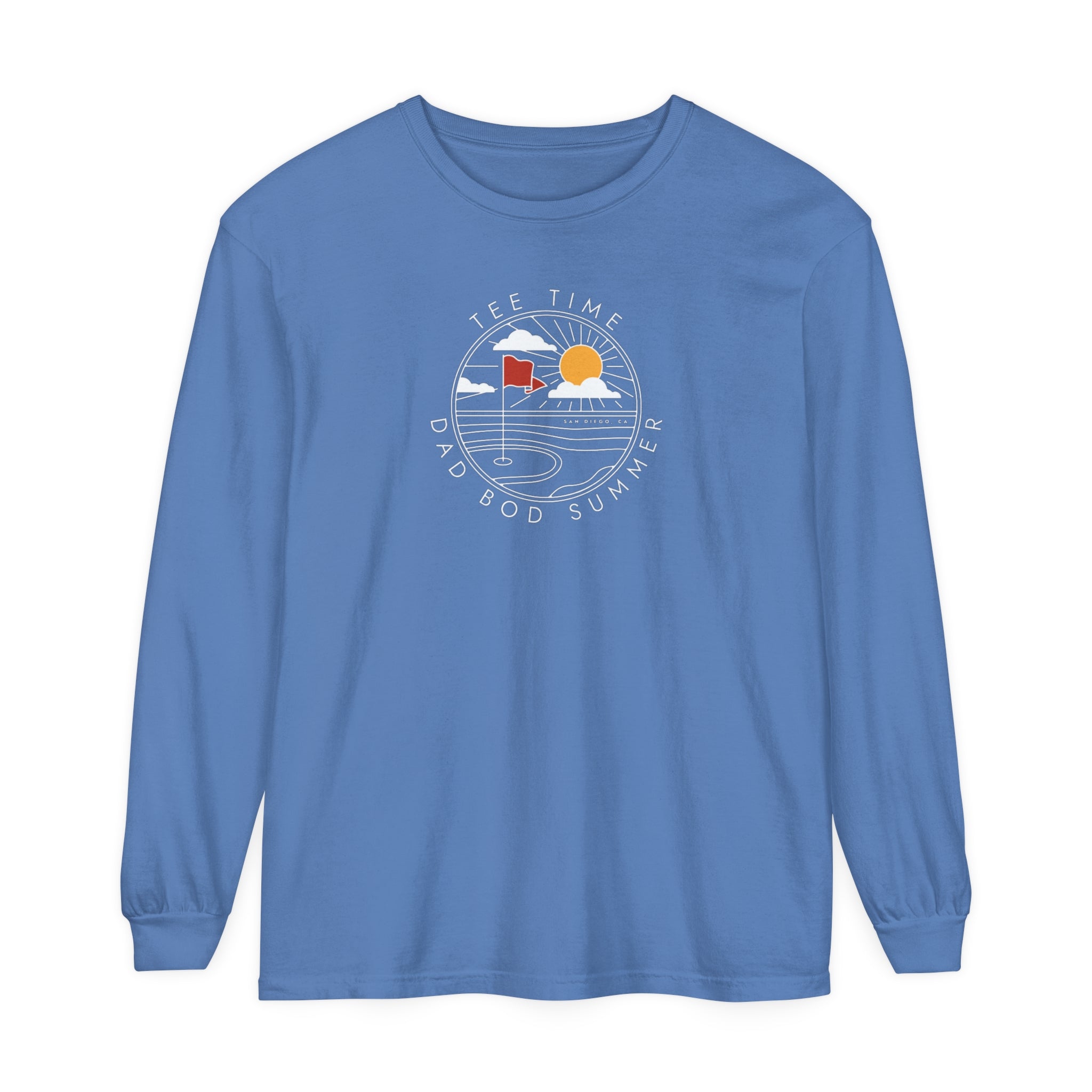"San Diego California, Golf Tee Time" - Long Sleeve Golf Shirt