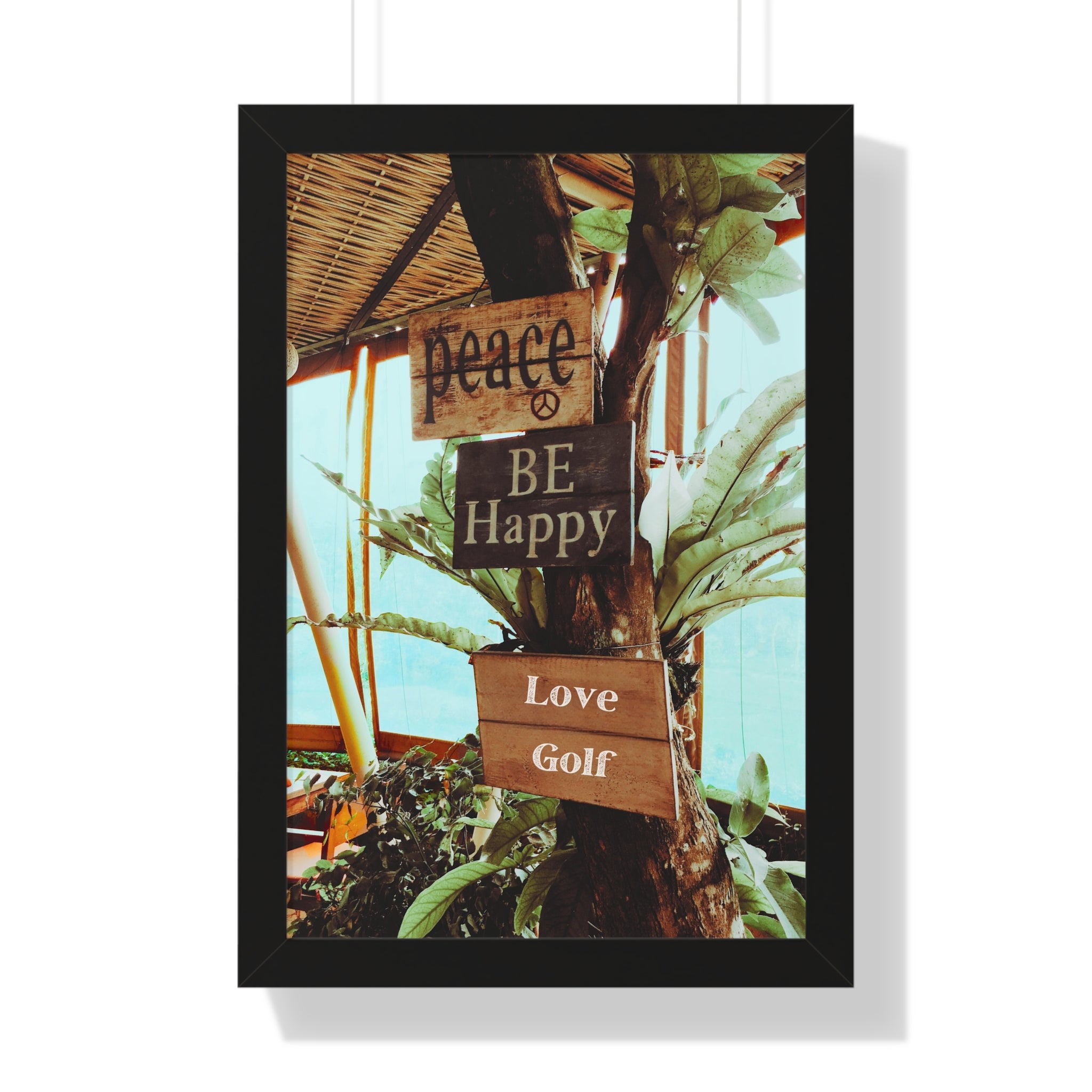 "Love Golf Sign at Tiki Bar" - Golf Wall Art