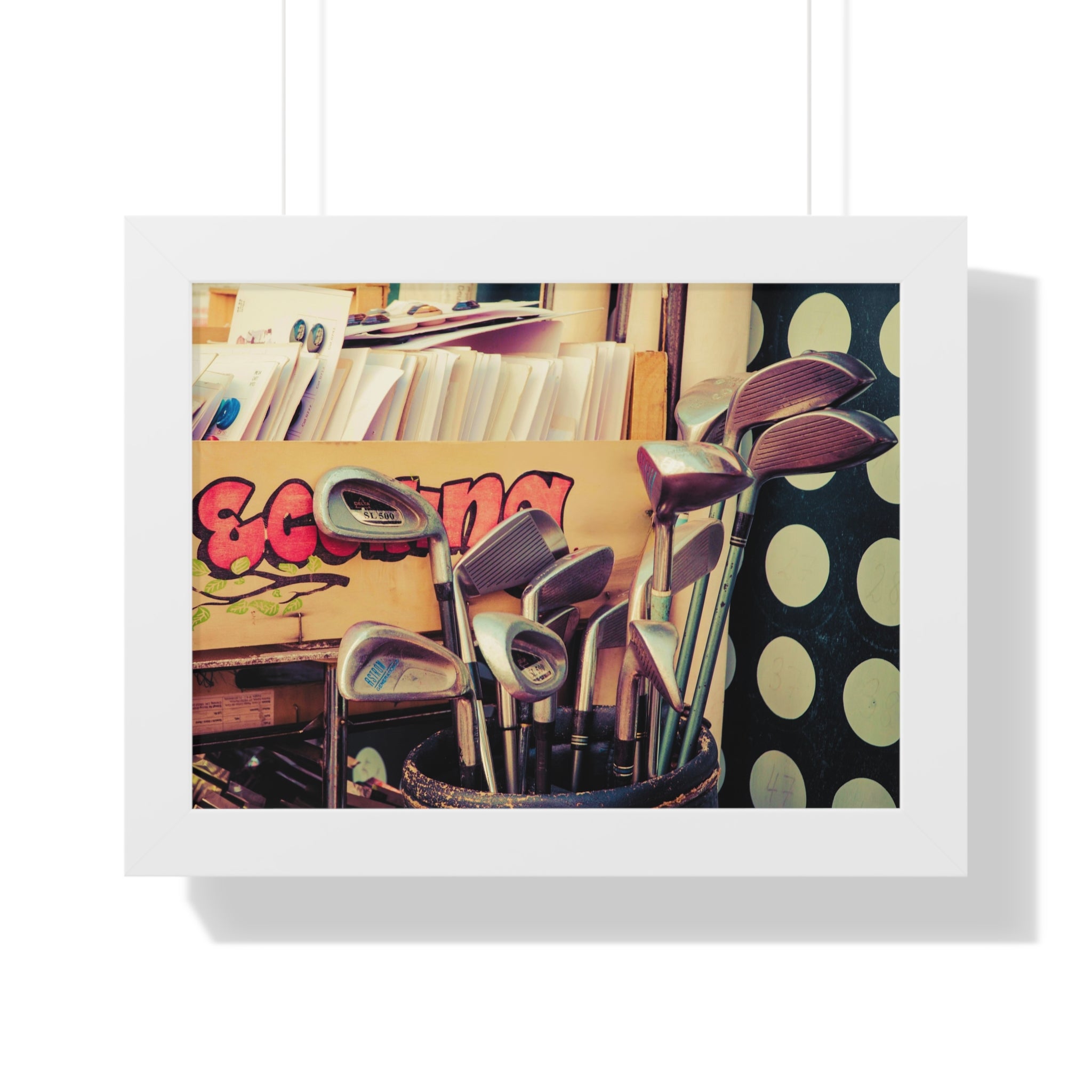 "Golf Clubs At A Record Store" - Golf Wall Art