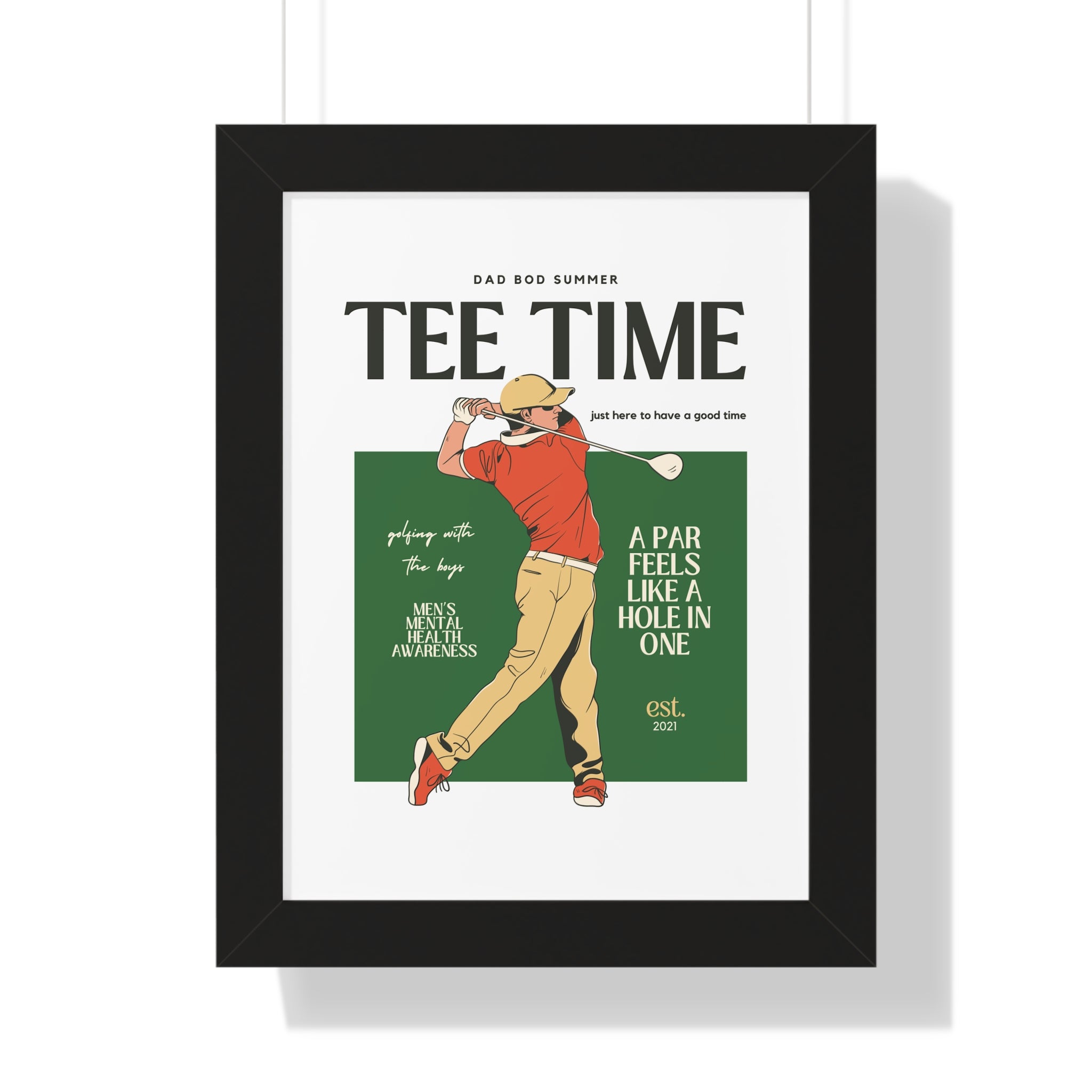 Dad Bod Summer Tee Time - Golf Wall Art - Golf Art - Retro Golf Art