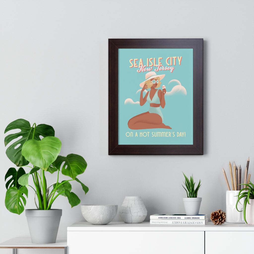 Sea Isle City, New Jersey- Summer Wall Art Framed - Dad Bod Summer