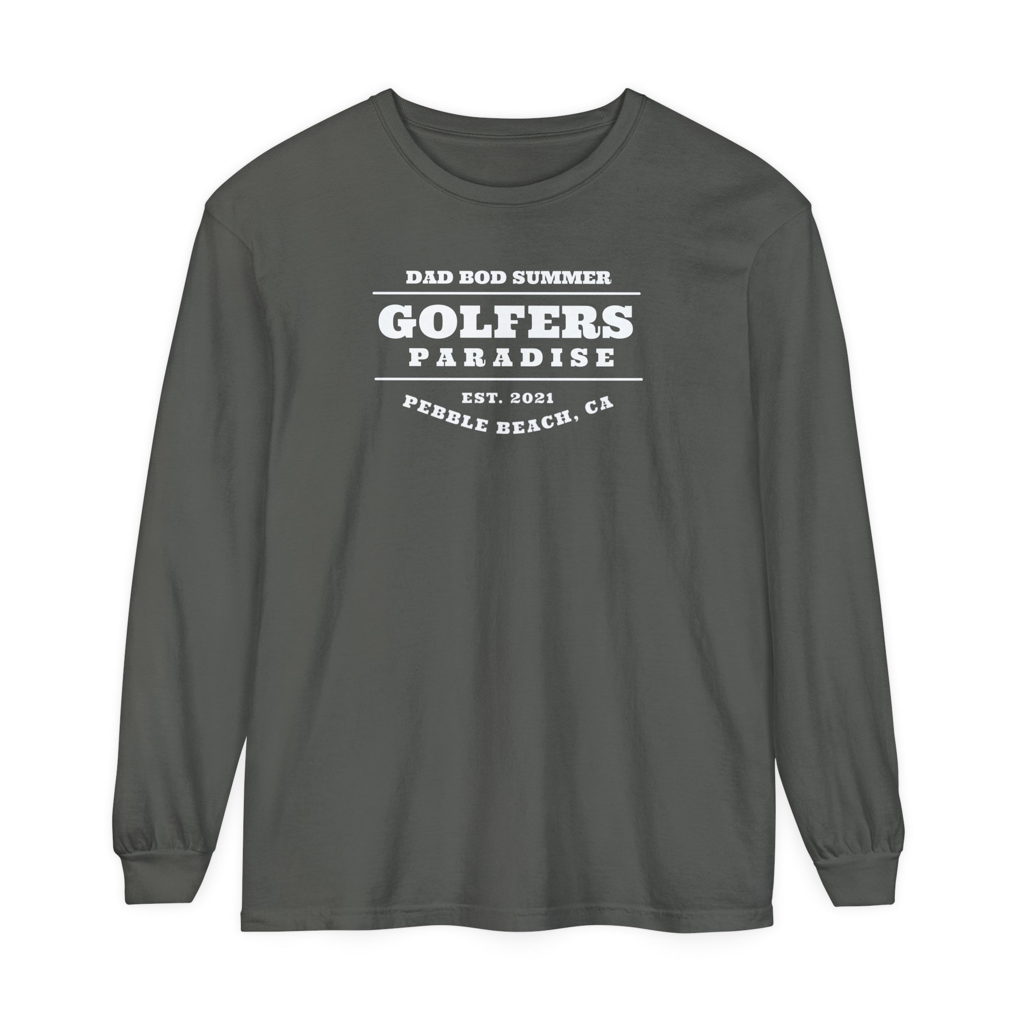 "Pebble Beach, Golfers Paradise" - Long Sleeve Golf Shirt