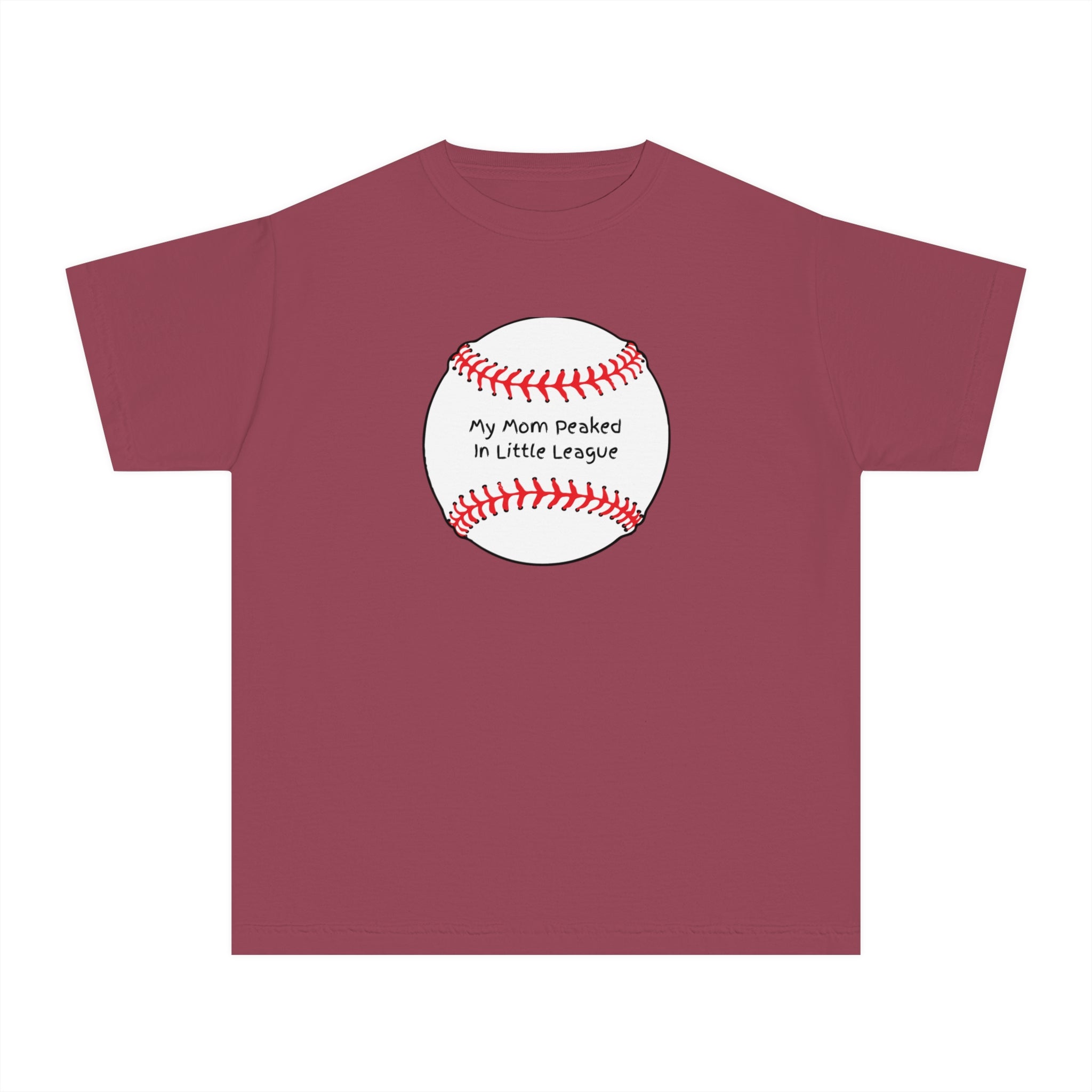 "My Mom Peaked in Little League" - Kids Baseball Shirts