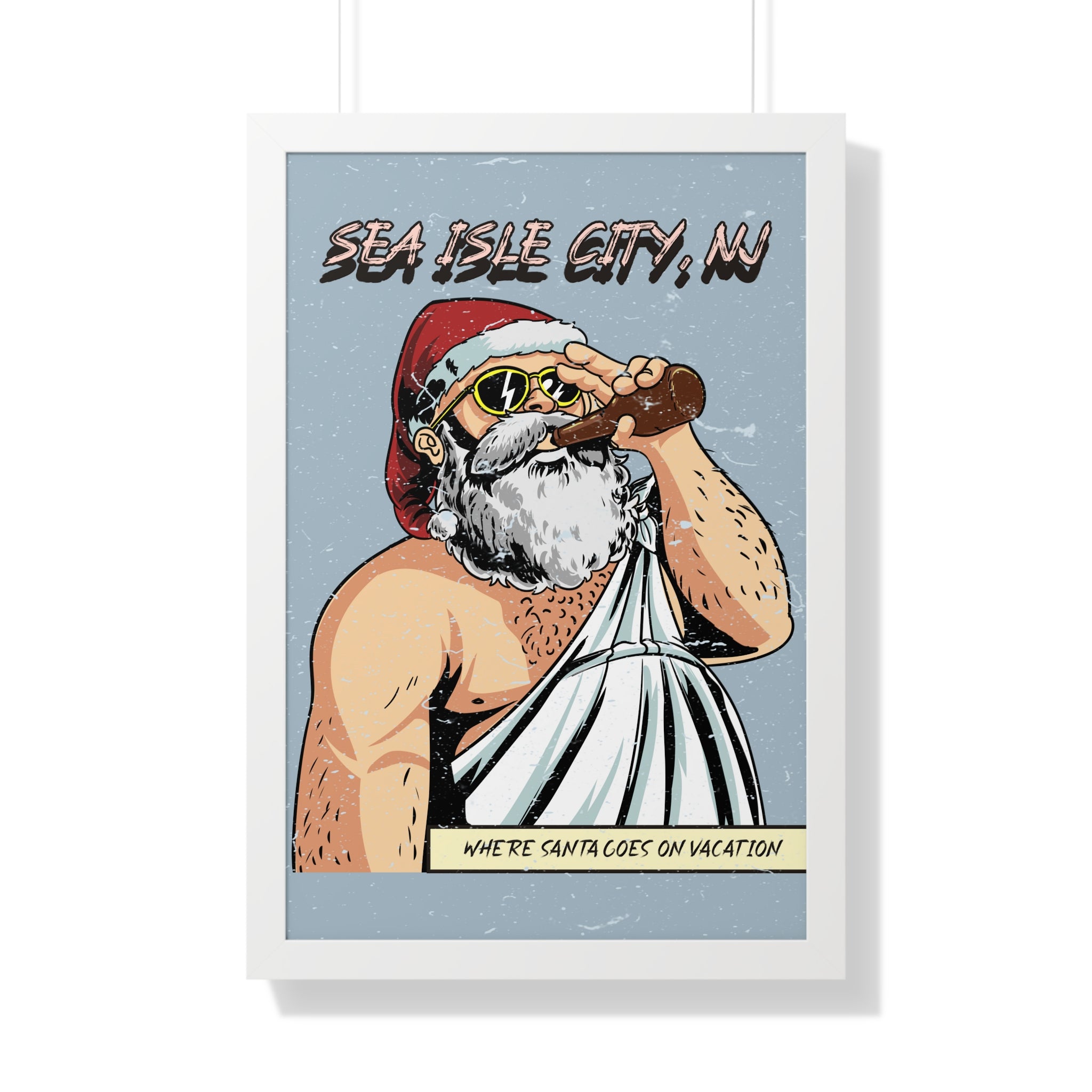 "Sea Isle City, Santa" Beach Wall Art - Beach House Wall Art - Beach Art For Wall