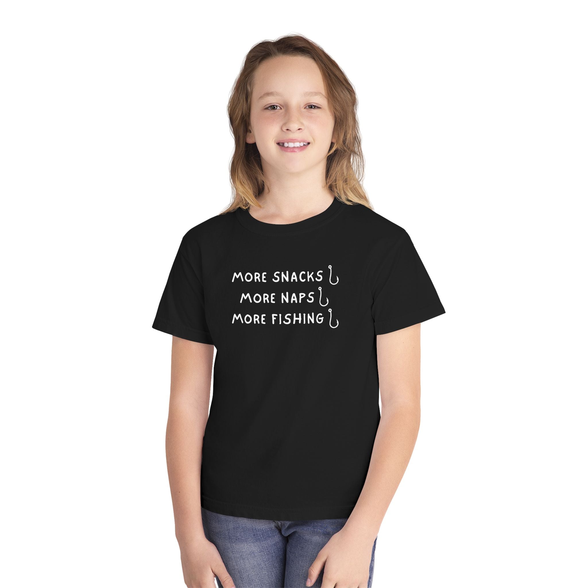 More Snacks, More Naps, More Fishing | Kids Fishing Shirt