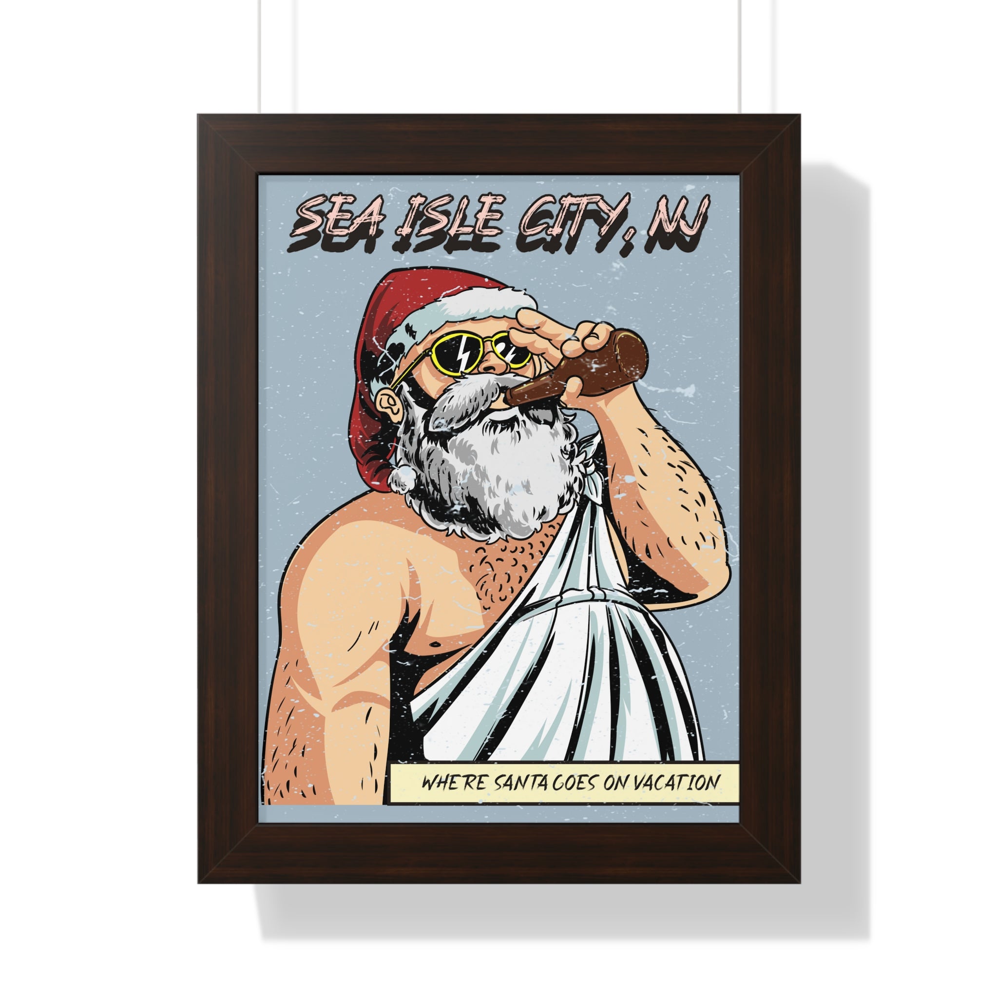 "Sea Isle City, Santa" Beach Wall Art - Beach House Wall Art - Beach Art For Wall