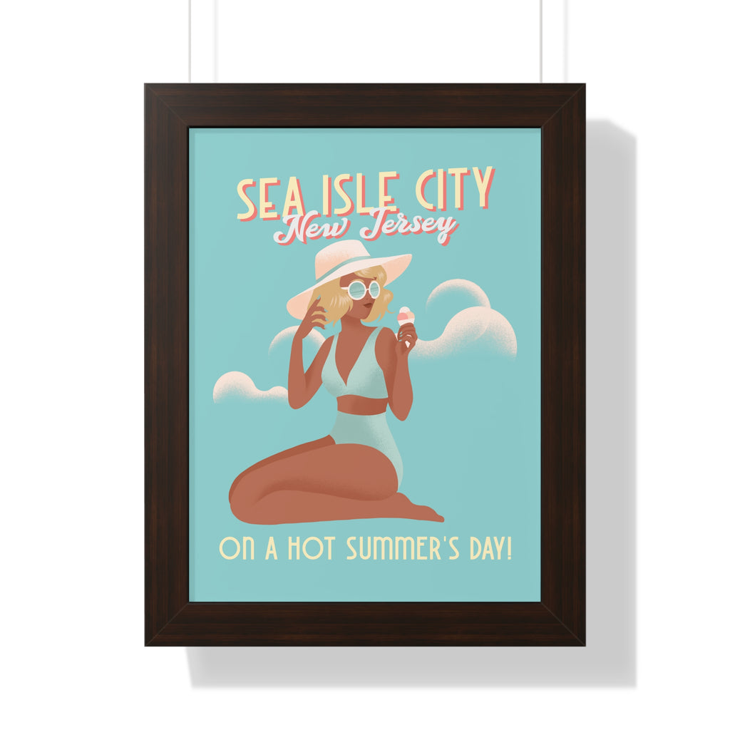 Sea Isle City, New Jersey- Summer Wall Art Framed - Dad Bod Summer