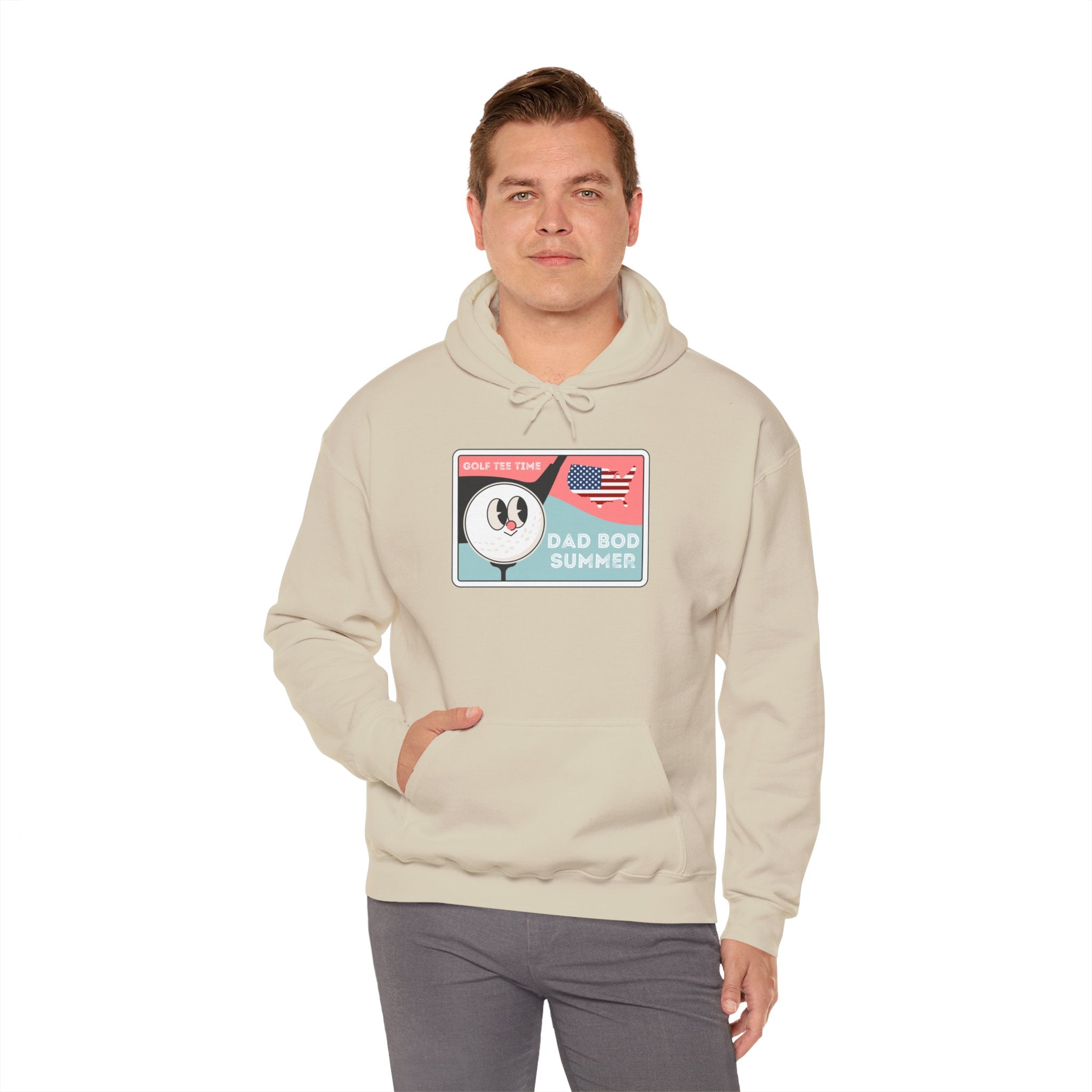 "Dad Bod Summer Golf Tee Time, Americana Edition" - Golf Hoodie