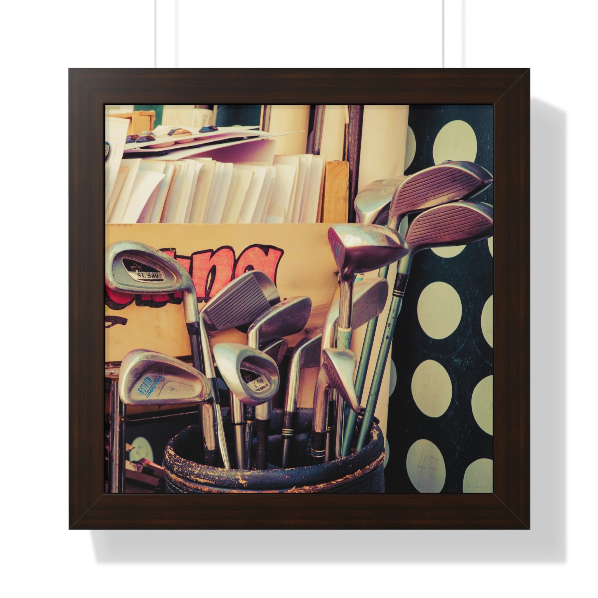 "Golf Clubs At A Record Store" - Golf Wall Art