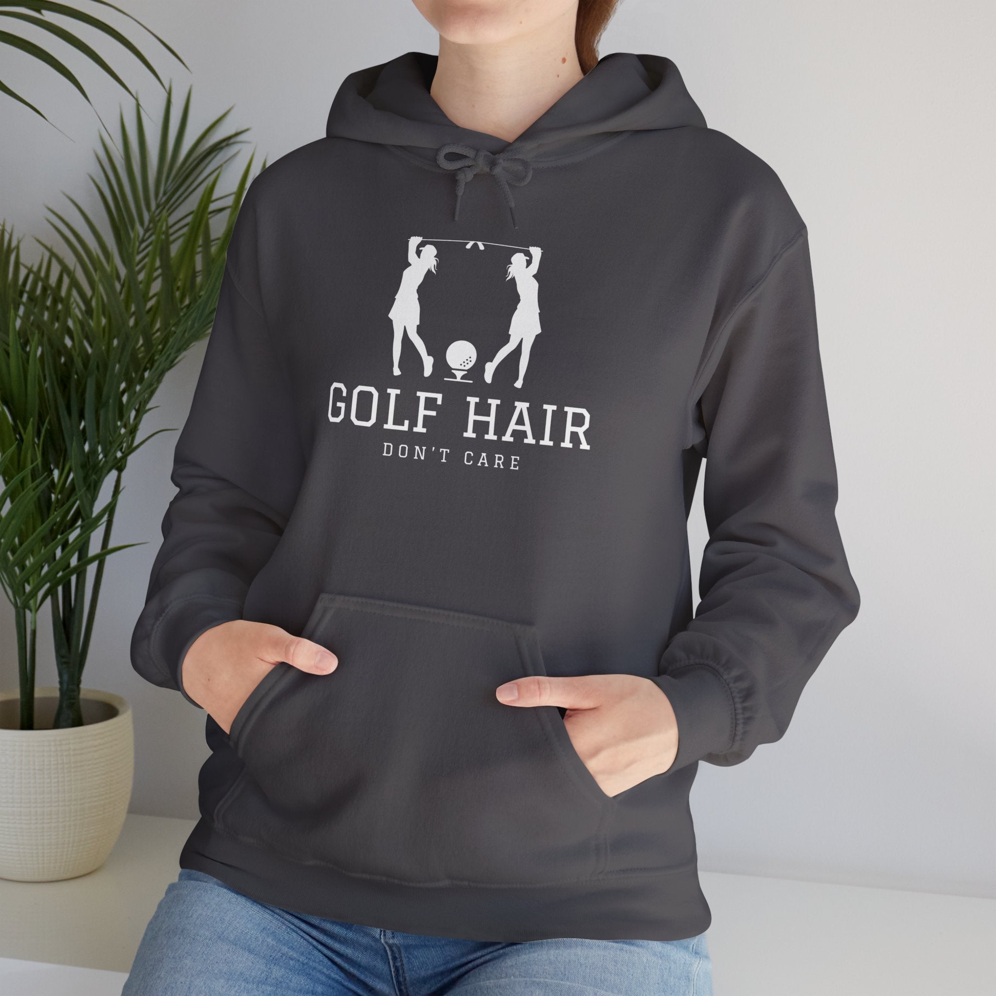 "Women's Golf Hoodie: Golf Hair Don't Care" - Golf Hoodie