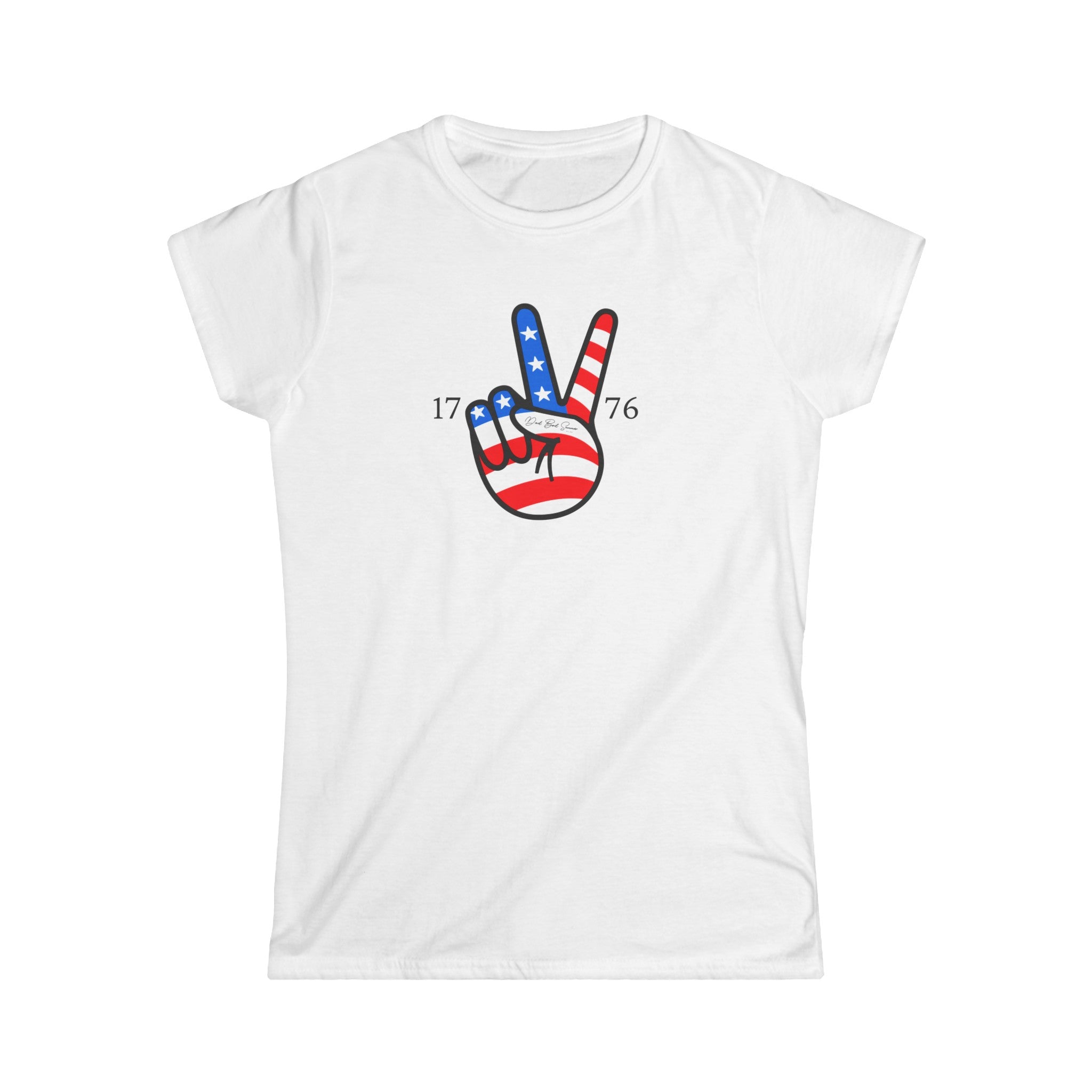 "1776 Peace Sign" Women's Softstyle Tee, 1776 Shirts, Americana Women's Shirts