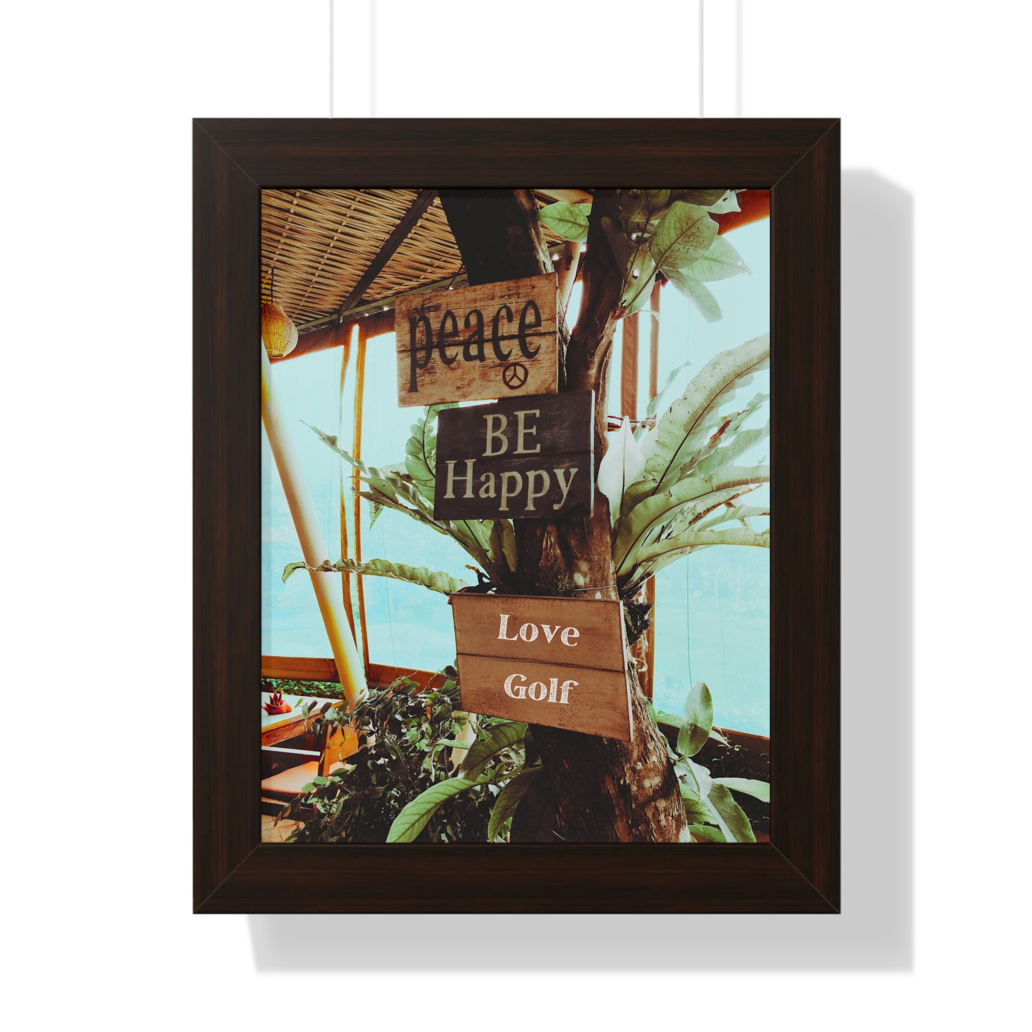 "Love Golf Sign at Tiki Bar" - Golf Wall Art